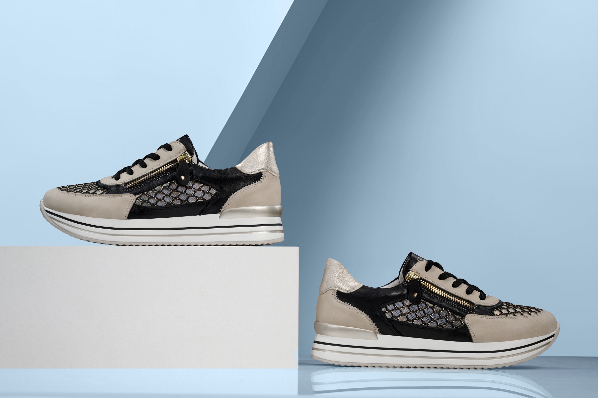 Remonte Plateausneaker  , Freiezitschuh, Halbschuh, Schnürschuh, vegan, Kontrastbesatz