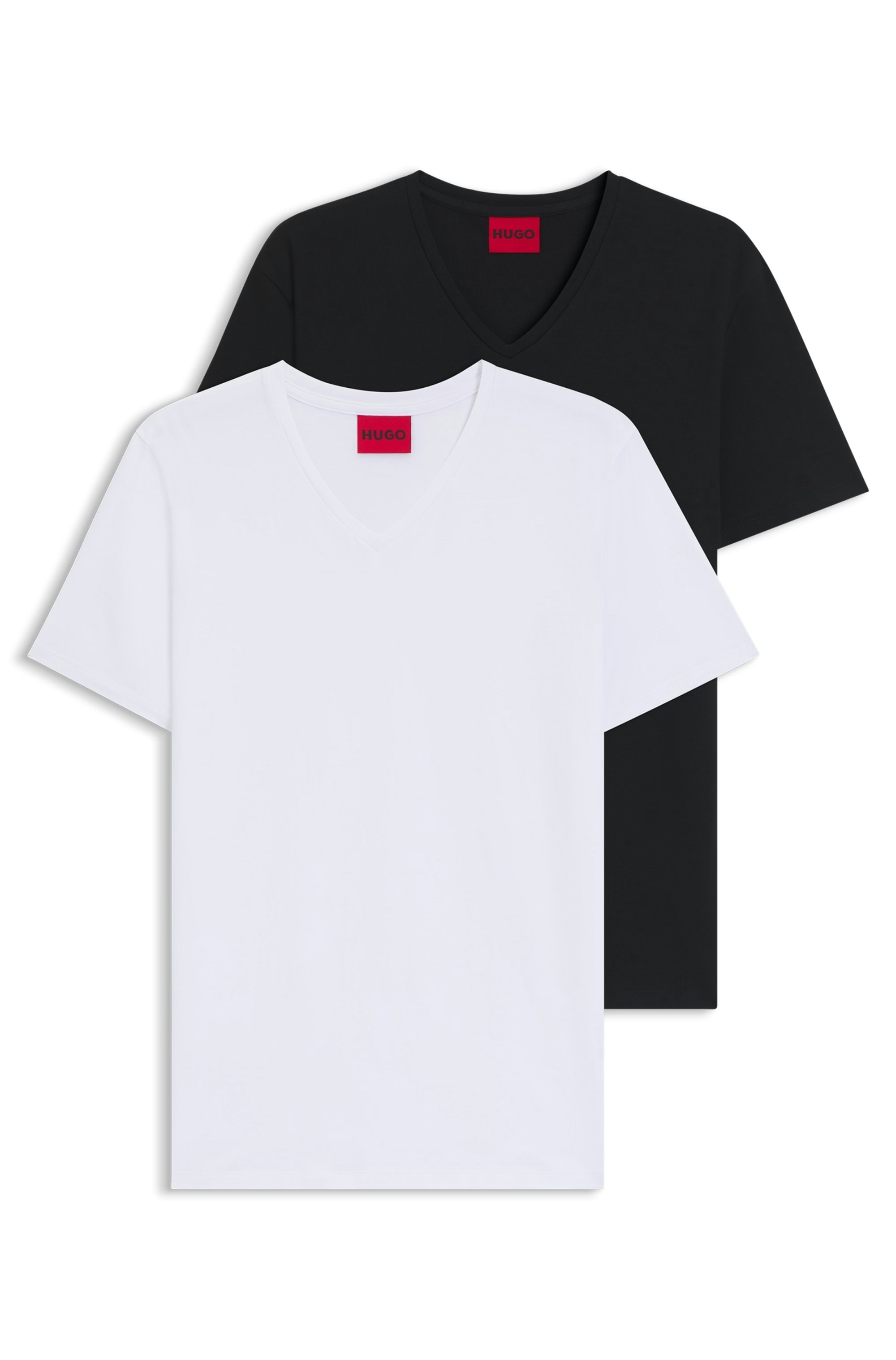 HUGO T-Shirt »HUGO-V« Packung, 2er,  V-Ausschnitt, Slim-Fit, HUGO Logo-Print
