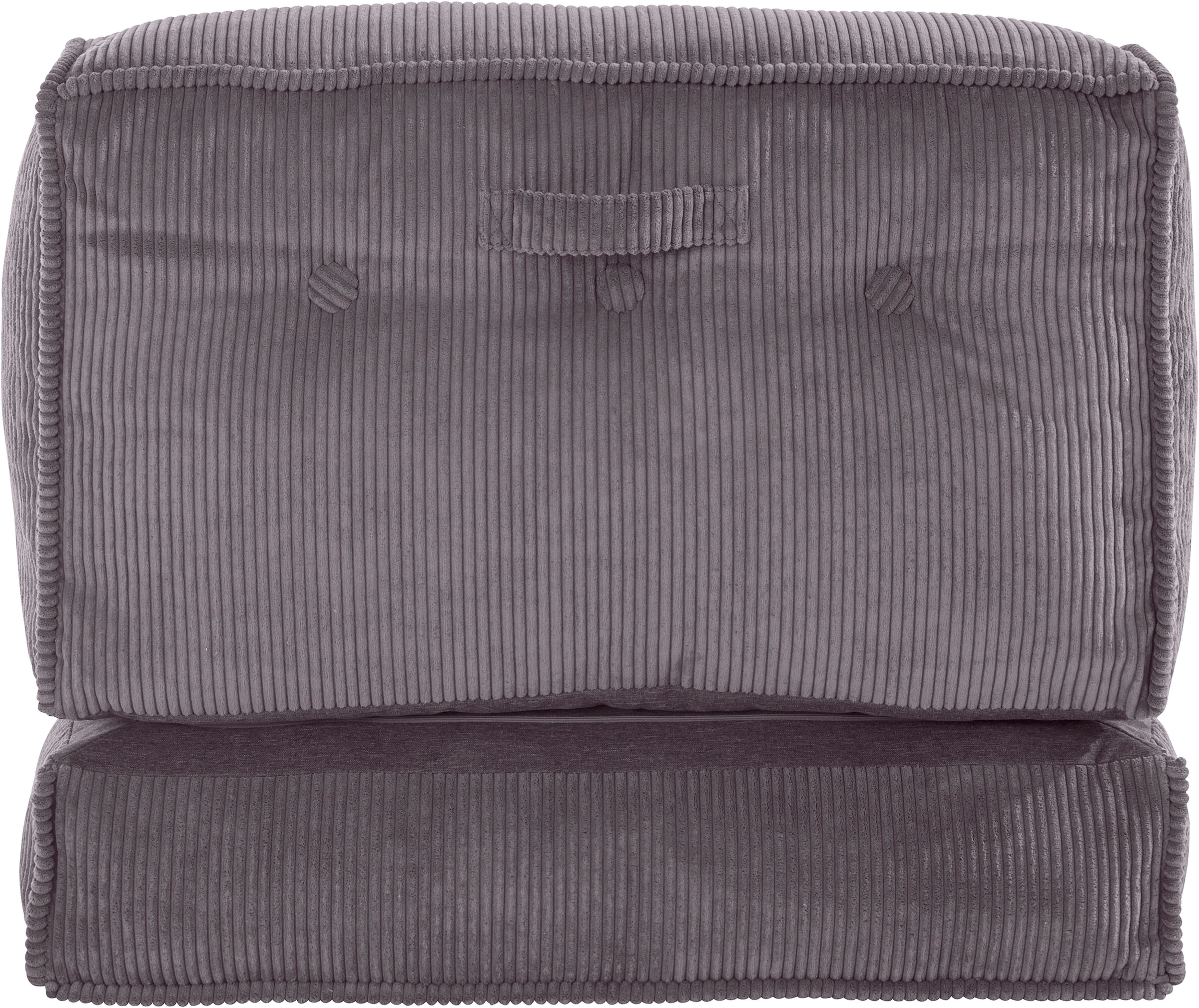 INOSIGN Sessel »Pia« Loungesessel aus Cord, in 2 Grössen, Pouf-Funktion.