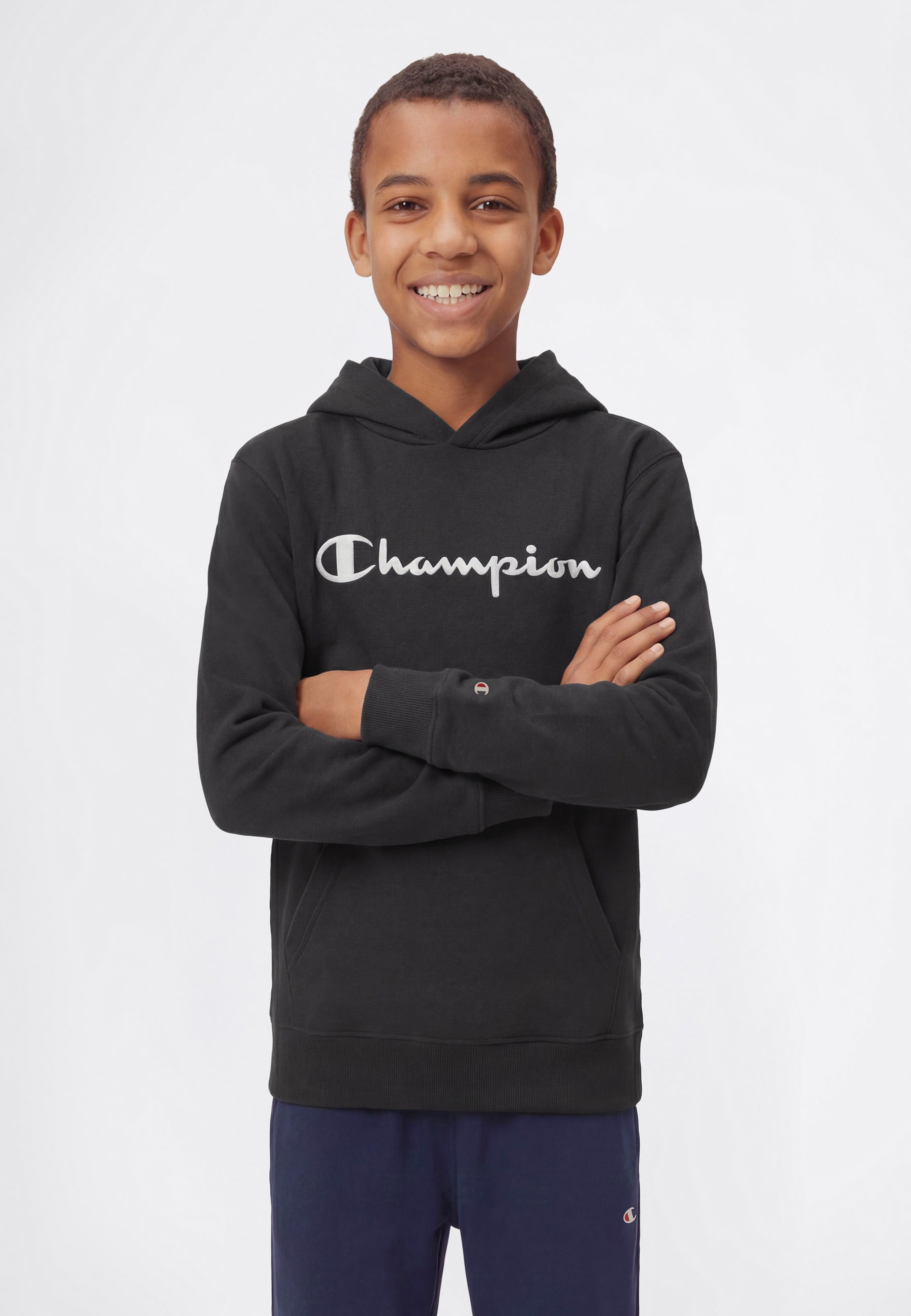 Champion Kapuzensweatshirt »ICONS TONAL Hoodie with Large Logo«, für Kinder, mit Kapuze, sportlicher Stil
