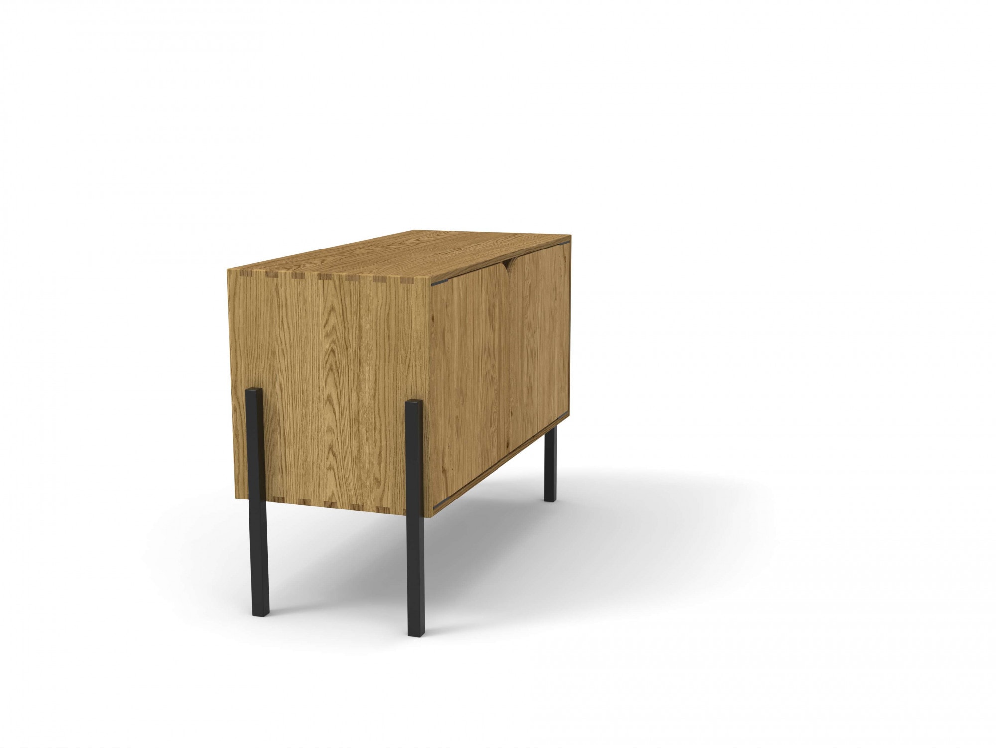 andas Lowboard »Finton« Kommode mit 2 Türen, Korpuss aus massiver Eiche, Breite 76 cm