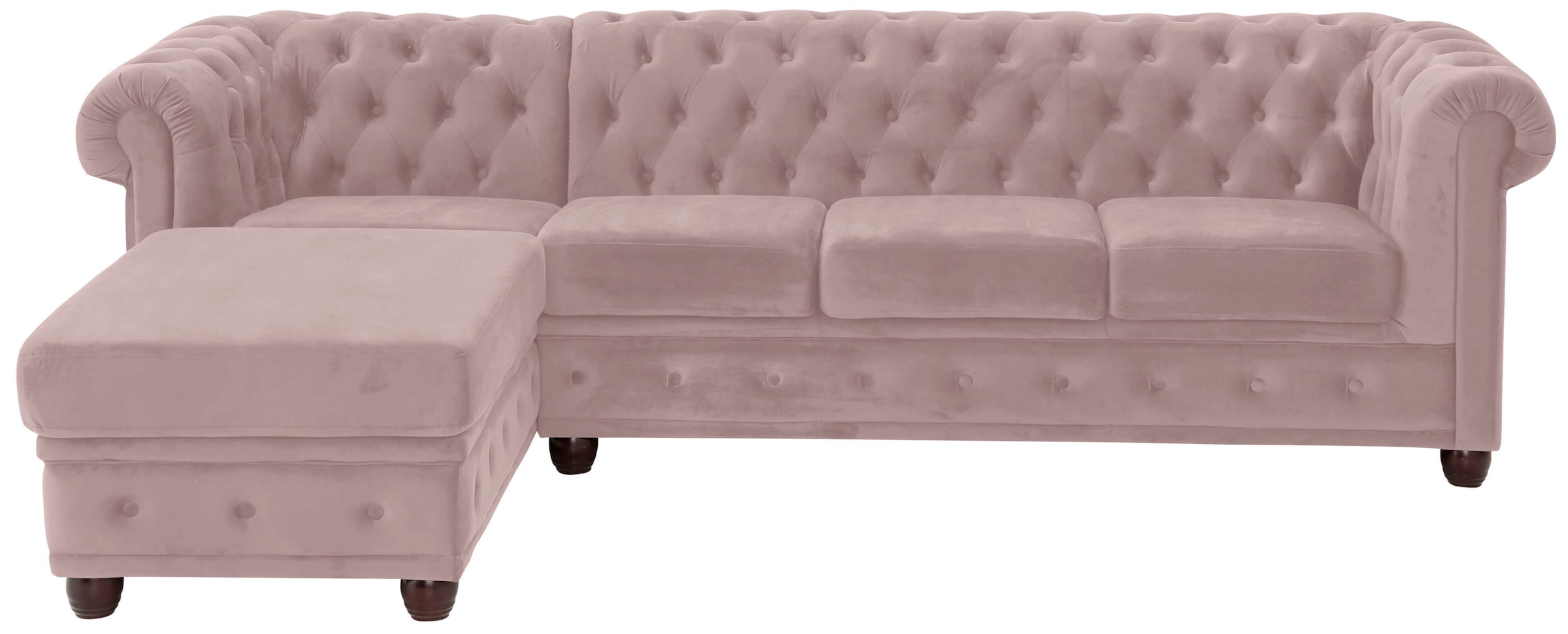 Home affaire Chesterfield-Sofa »New Castle L-Form« hochwertige Knopfheftung in Chesterfield-Design, B/T/H: 255(171/72)