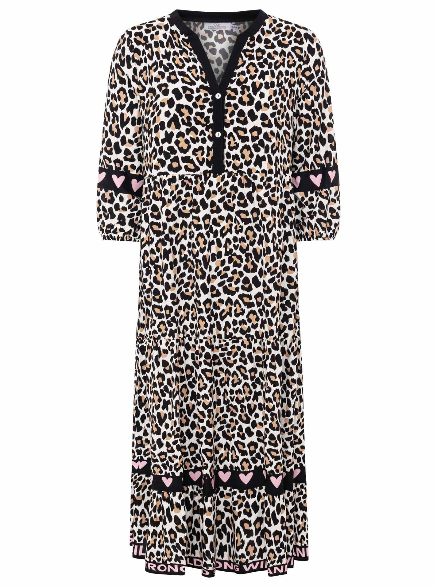 Zwillingsherz Maxi robe »"Classic Leo"« Leomuster, Knopfleiste und 3/4 Arm