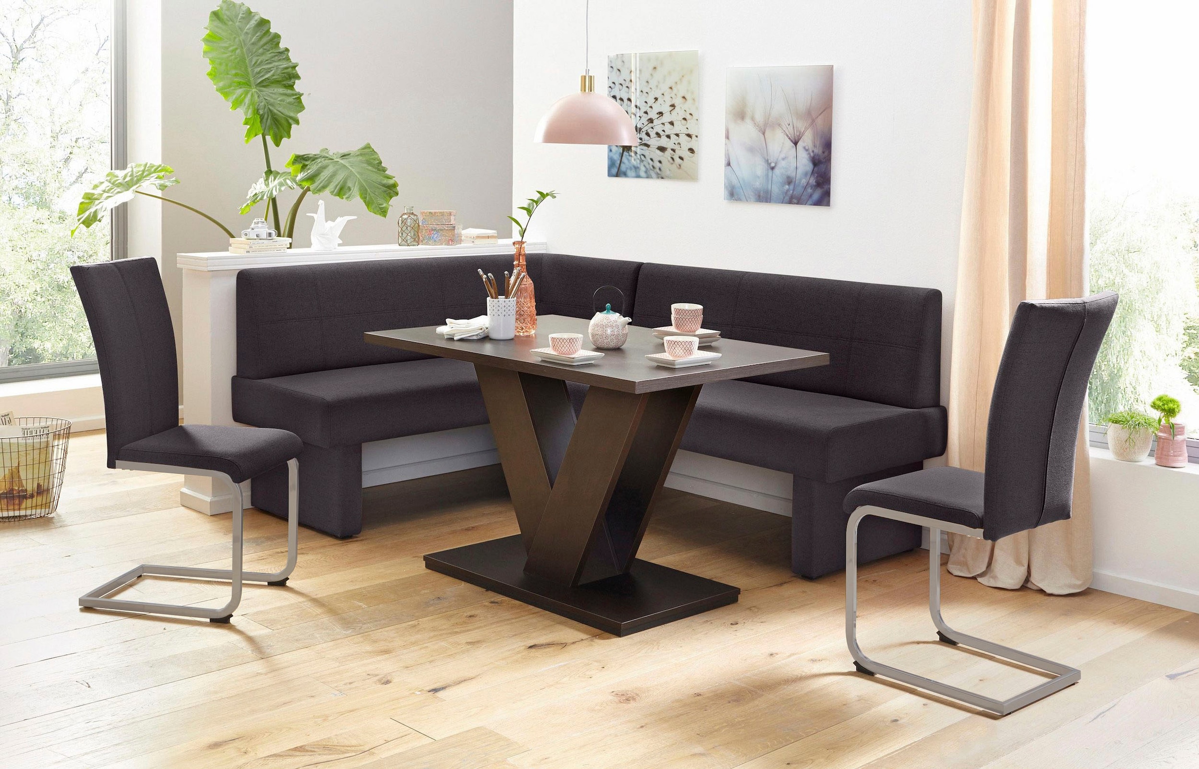 Home affaire Chaise cantilever »Nils« (Set) 2 cuisStuhl belastbar bis 120 Kg, Gestell Metall im Chrom-Look oder Schwarz