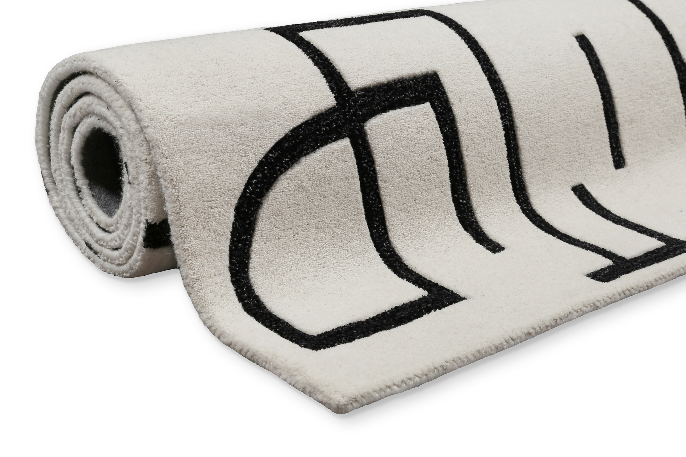Wecon home Tapis »Beatrice« Rectangulaire 13 mm Höhe Tapis à poils courts, laine vierge, découpe en contour, tufté main, salon