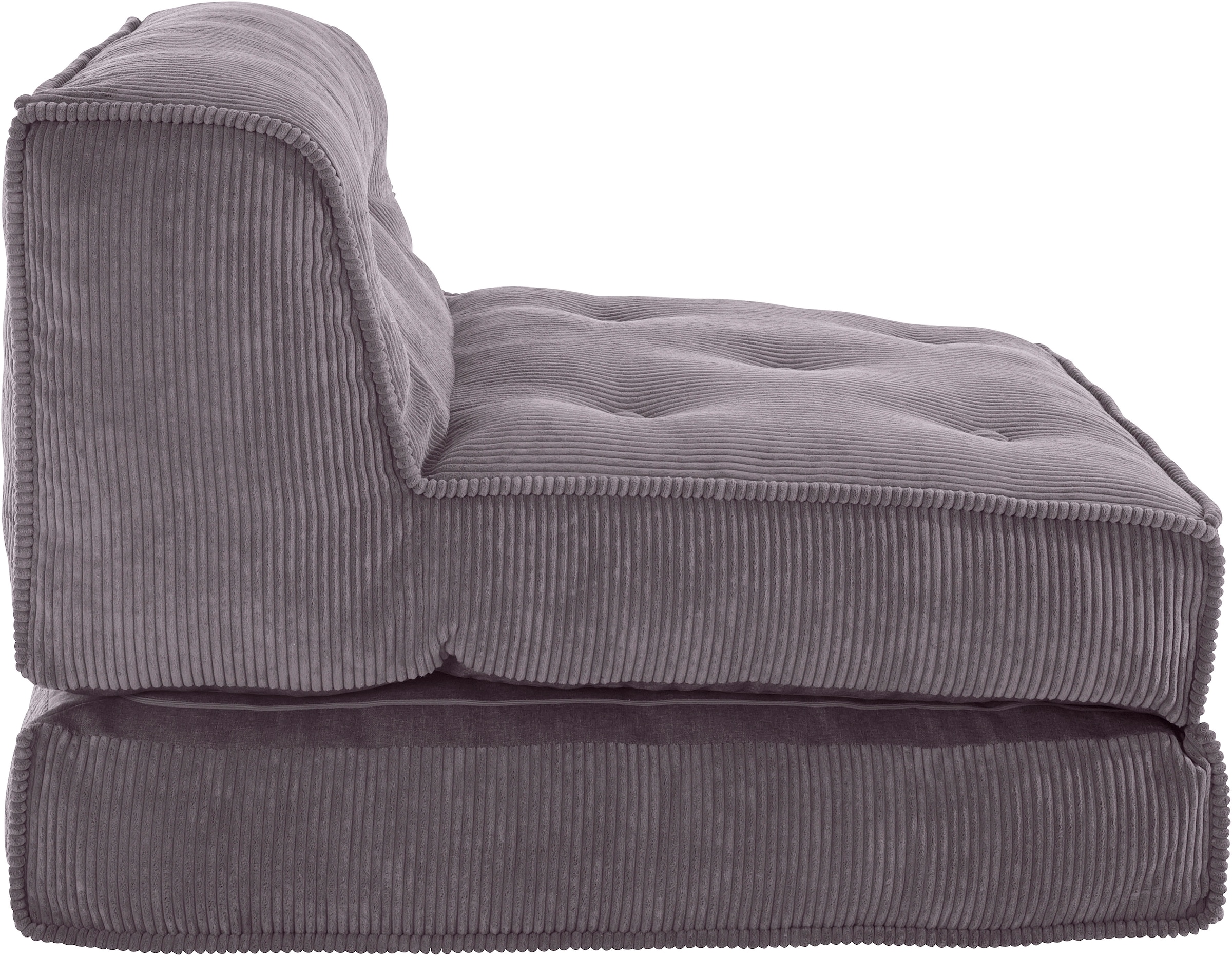 INOSIGN Sessel »Pia« Loungesessel aus Cord, in 2 Grössen, Pouf-Funktion.