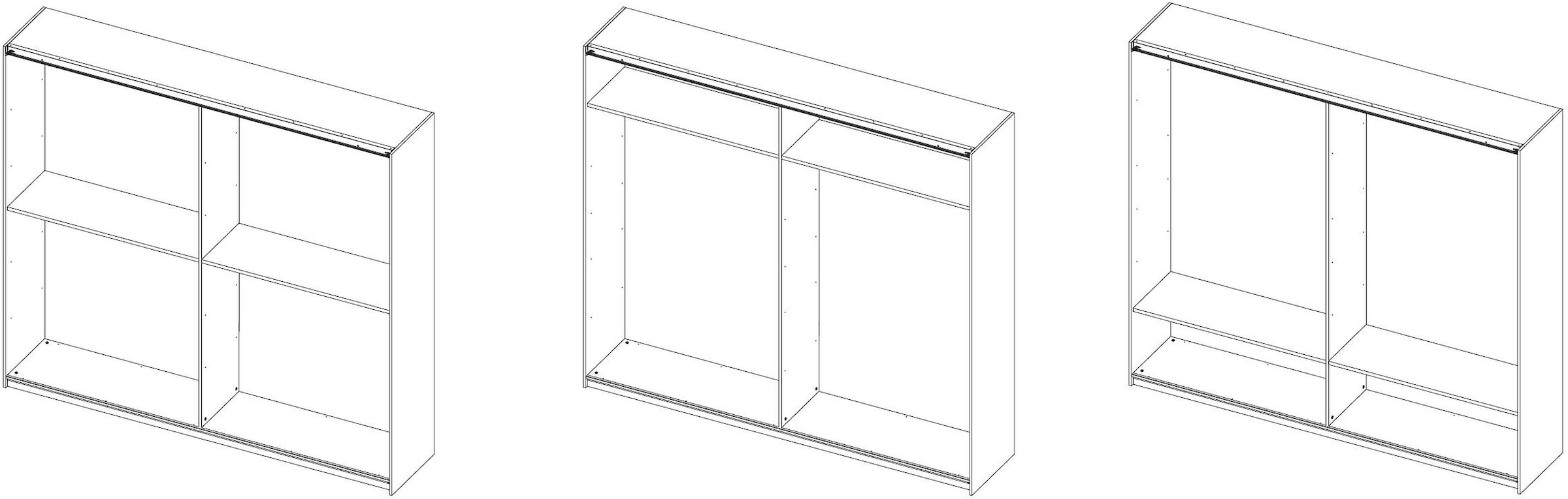 INOSIGN Einlegeboden »Jupiter – Steingrau (1 St.), 22 mm stark, ideale Stauraumhilfe« Breite 135,2 cm, passend für Schwebetürenschrank Jupiter, 275x240 cm