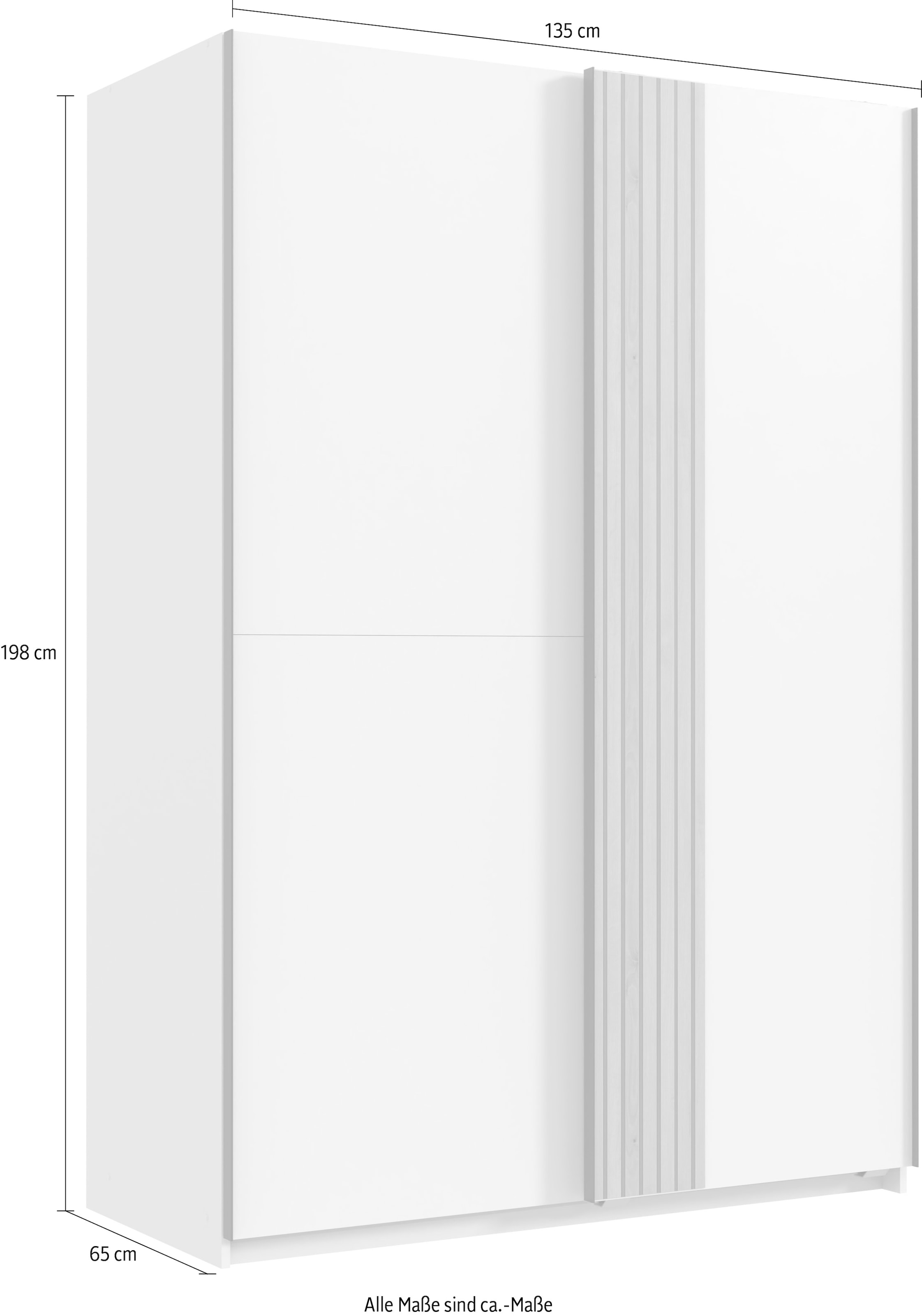 Wimex Schwebetürenschrank »Rügen« mit trendiger Dekorfolie Akkustikpaneel-Optik