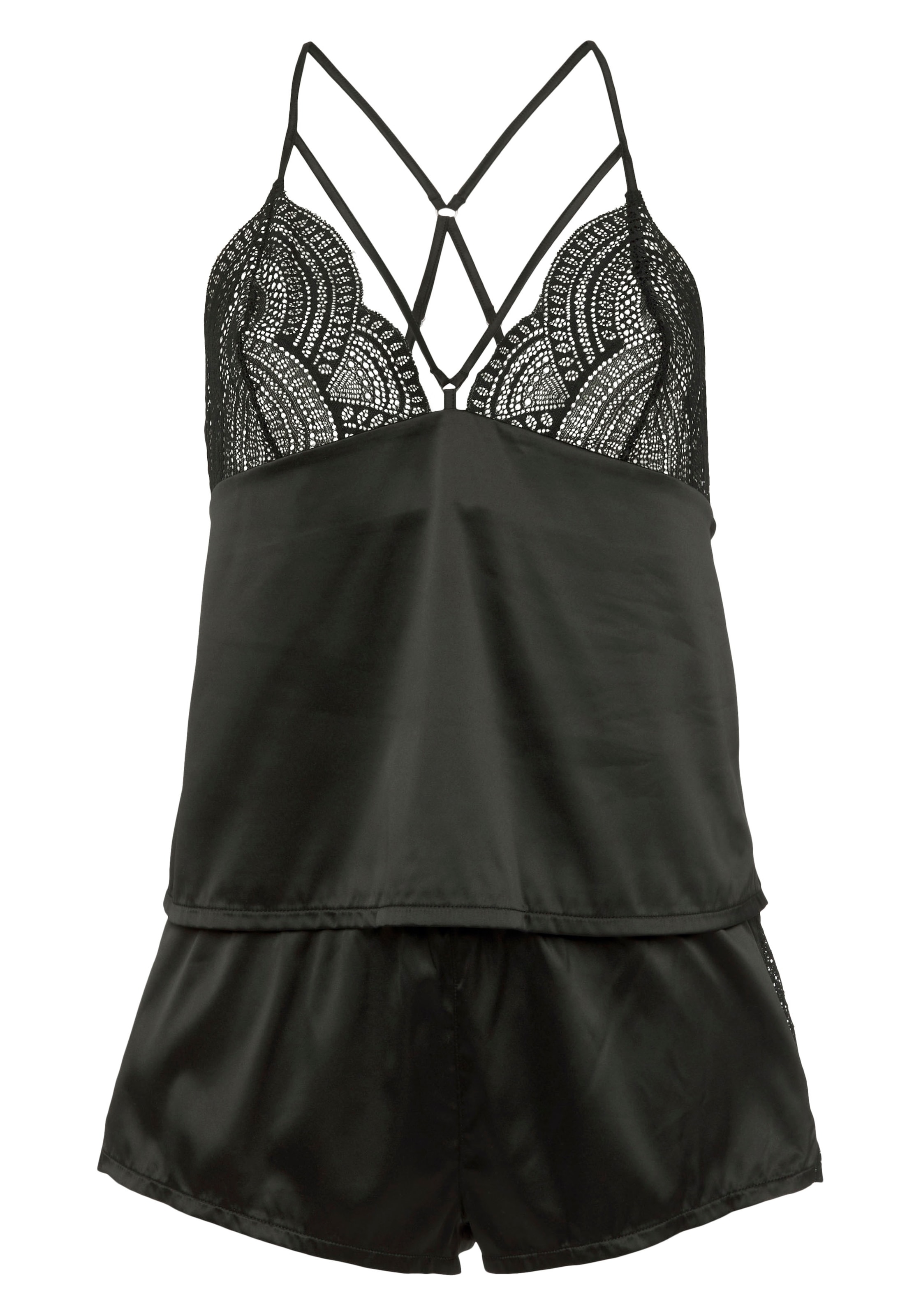 Vivance Dreams Pyjama 2-teilig, 2 mit Spitzeneinsätzen