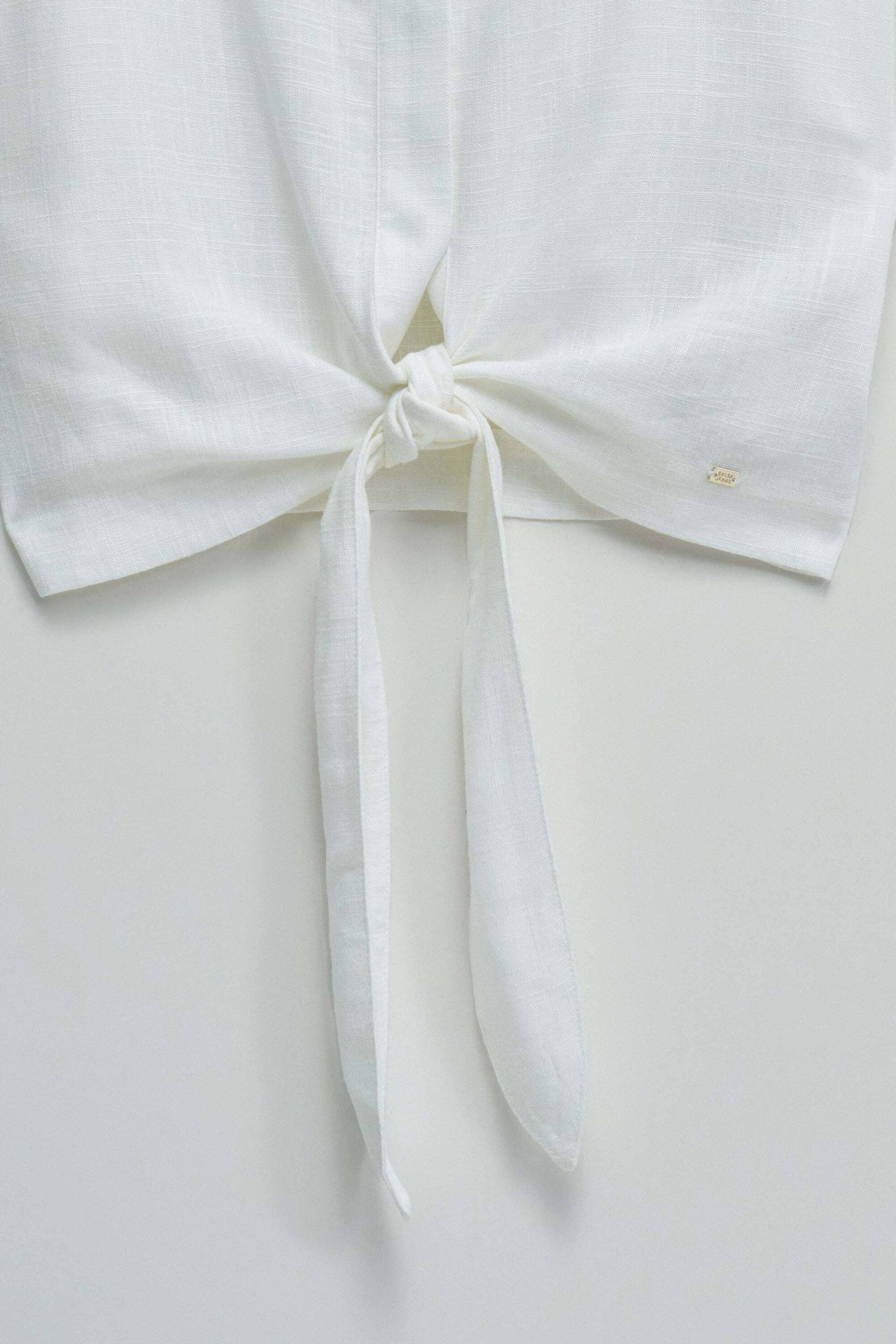Salsa Blouse à manches courtes »Salsa Jeans Kurzarmbluse Front Knot Short Sleeve«
