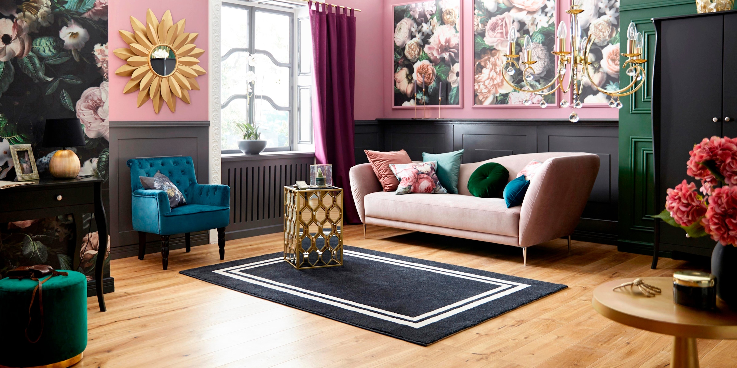 Komar Papier peint intissé »Victoria Black Panel« (Breite x Höhe), Vliestapete, 100 cm Bahnbreite