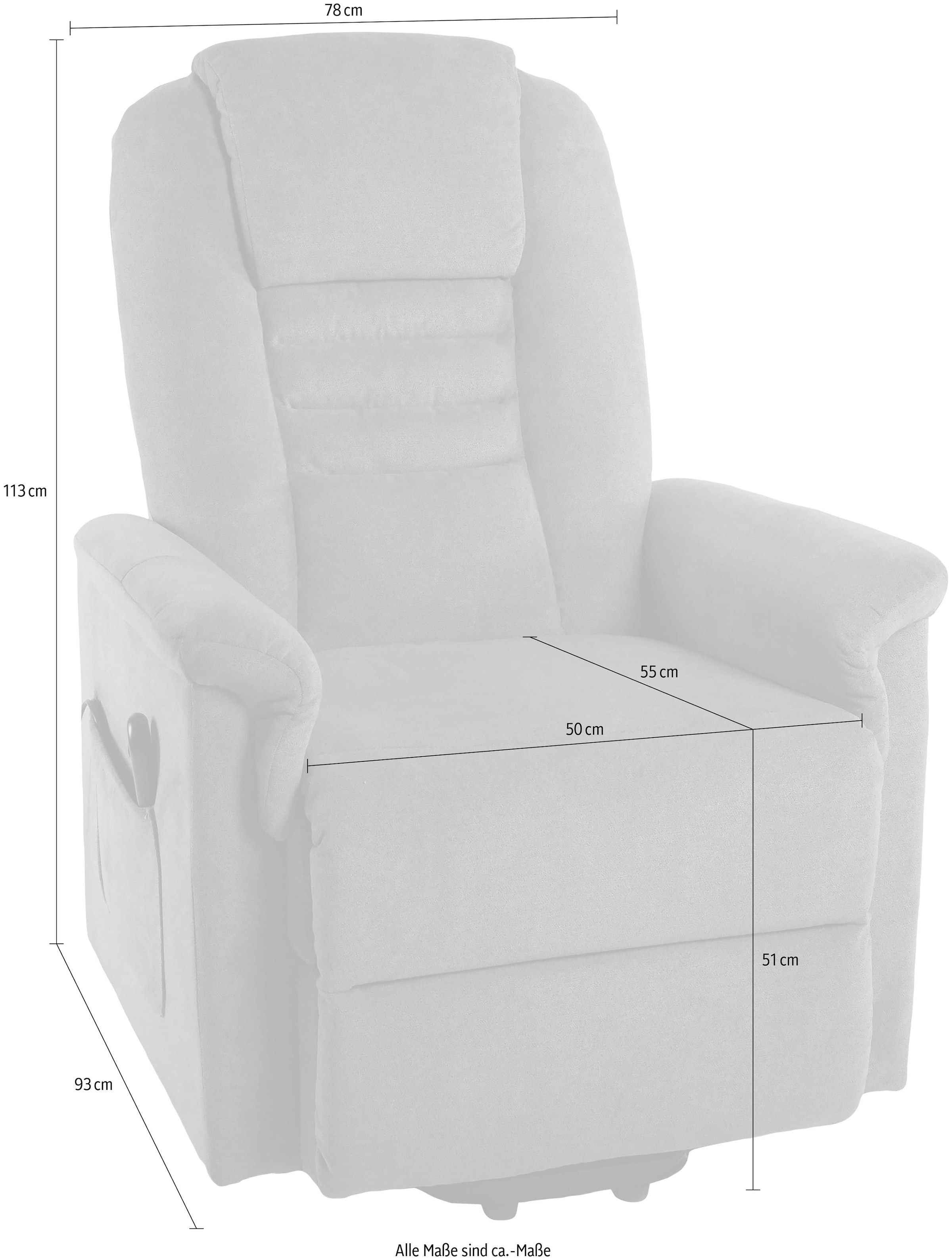 Duo Collection TV-Sessel »Granada mit elektrischer Aufstehhilfe« Relaxfunktion und Taschenfederkern mit Stahlwellenunterfederung