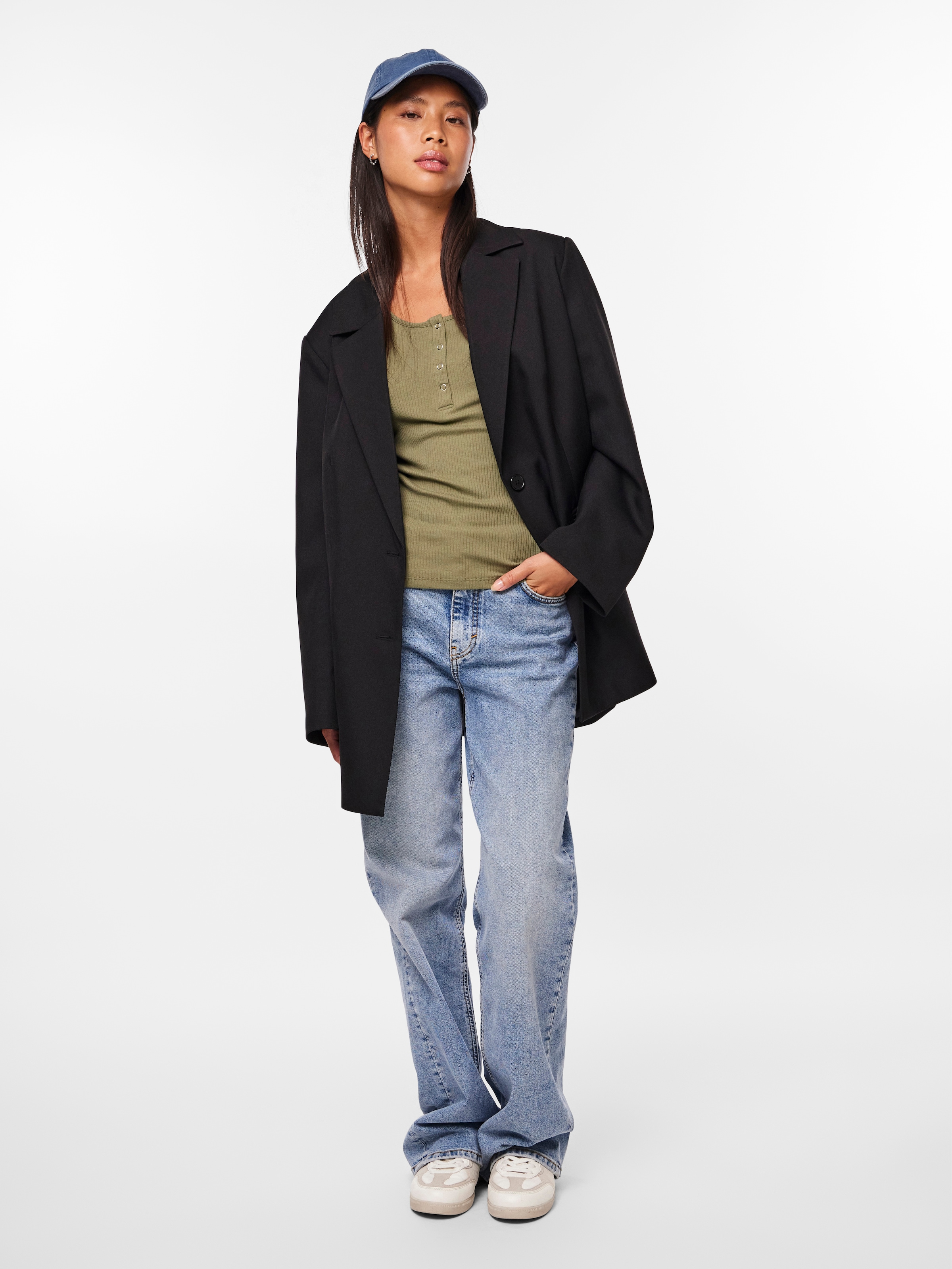 pieces T-shirt à manches courtes »PCKITTE SS TOP NOOS BC« Baumwollmischung, slim fit