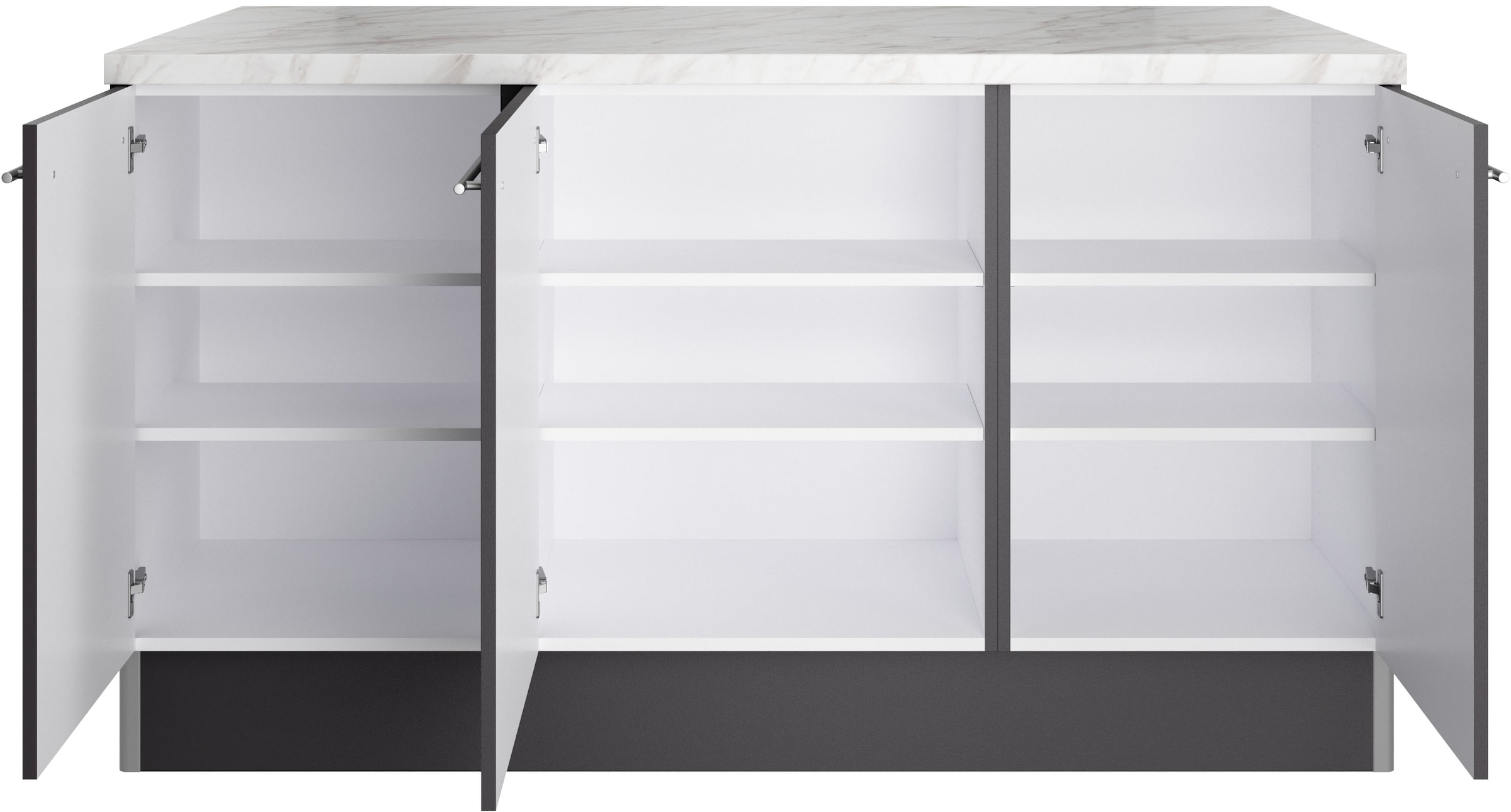 KOCHSTATION Ilot de cuisine »KS-Bern2« Stellmasse 161 x 96,5 cm, mit durchgehender Arbeitsplatte als Theke