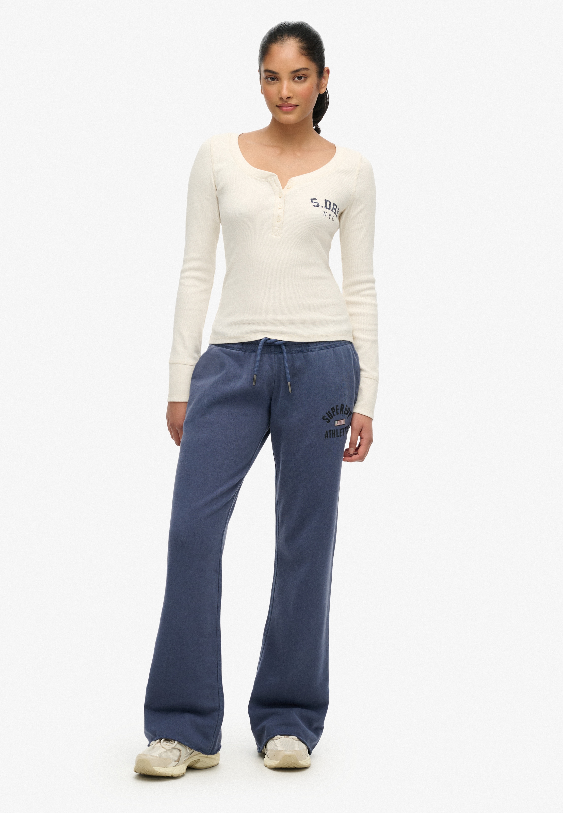 Superdry T-shirt à manches longues »ATHLETIC BUTTON DOWN LS TOP« im Henley-Stil