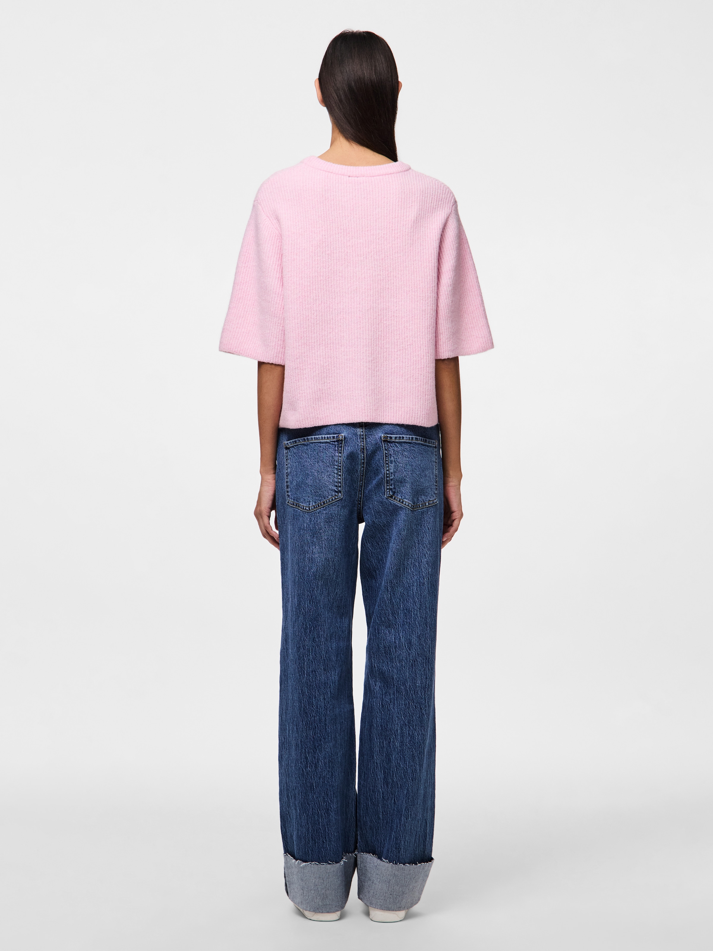 pieces Pull en tricot »PCSILLY SS O-NECK KNIT NOOS BC« mit weiten, kurzen Ärmeln