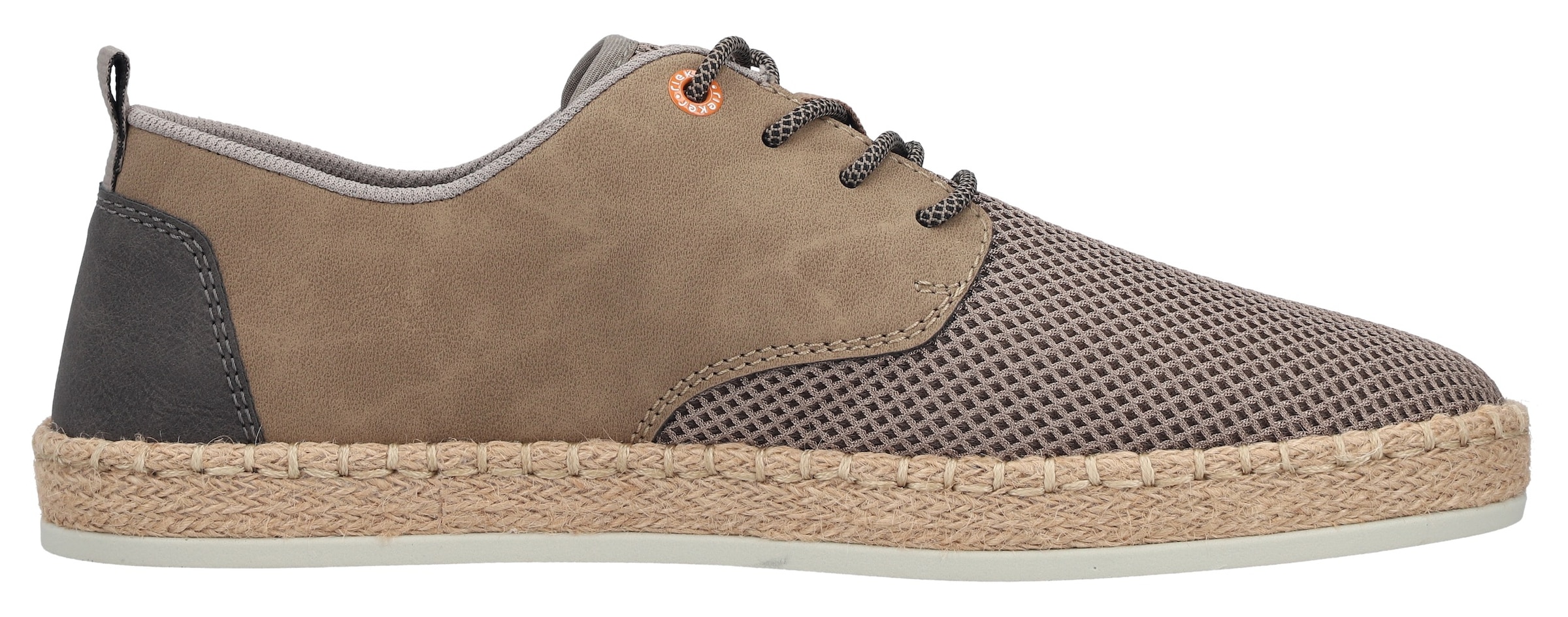Rieker Chaussure à lacets  Chaussure basse, sneaker, à lacets avec bordure en raphia sur la semelle
