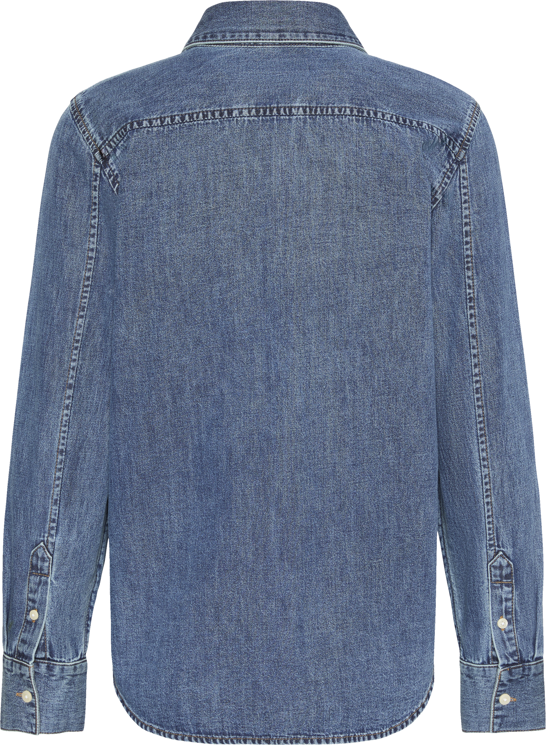 Calvin Klein Jeans Blouse en jean Regular fit, Brusttasche, abgerundeter Saum