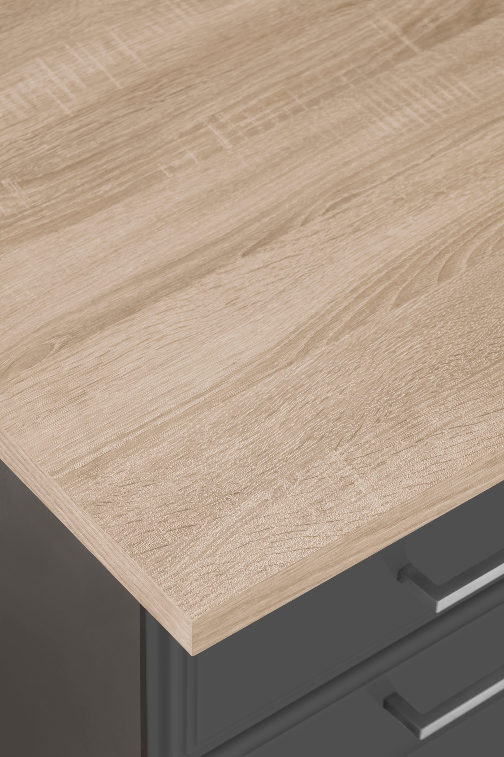 KOCHSTATION Küchenzeile »KS-Stockholm – Küche mit hochwertiger und detailreicher Landhausfront« Breite 270 cm, wahlweise mit E-Geräten,mit MDF-Fronten