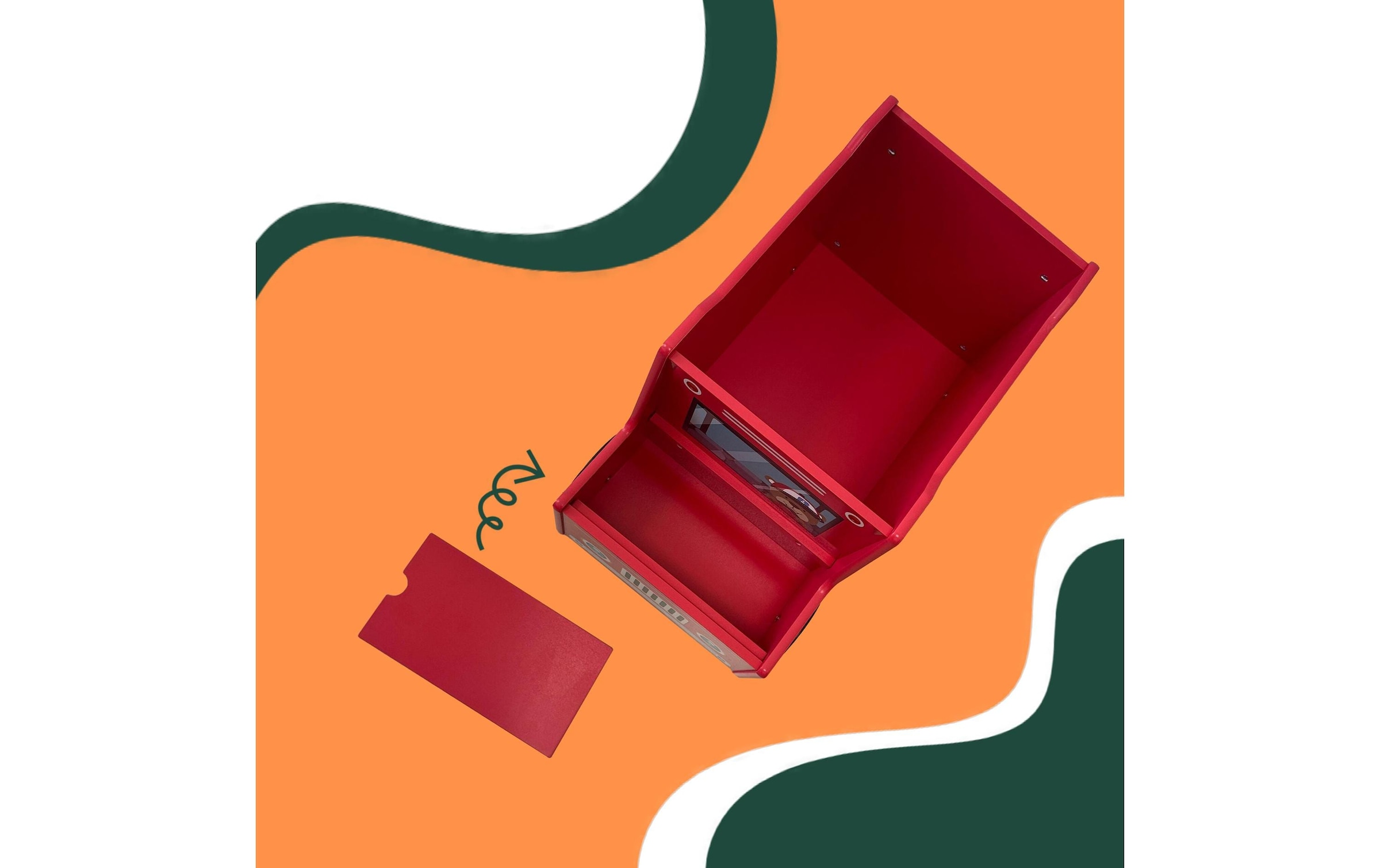 relaxdays Caisse »Feuerwehr, 34 x 60 x 32 cm«