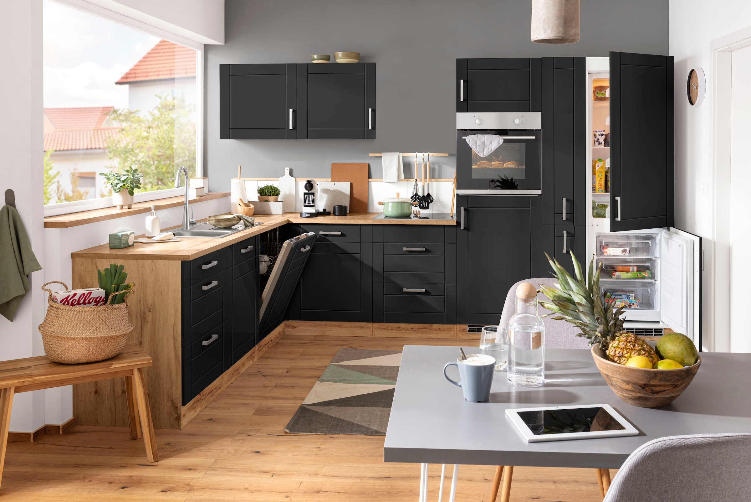 KOCHSTATION Winkelküche »KS-Tinnum« ohne E-Geräte, Stellbreite 240/330 cm