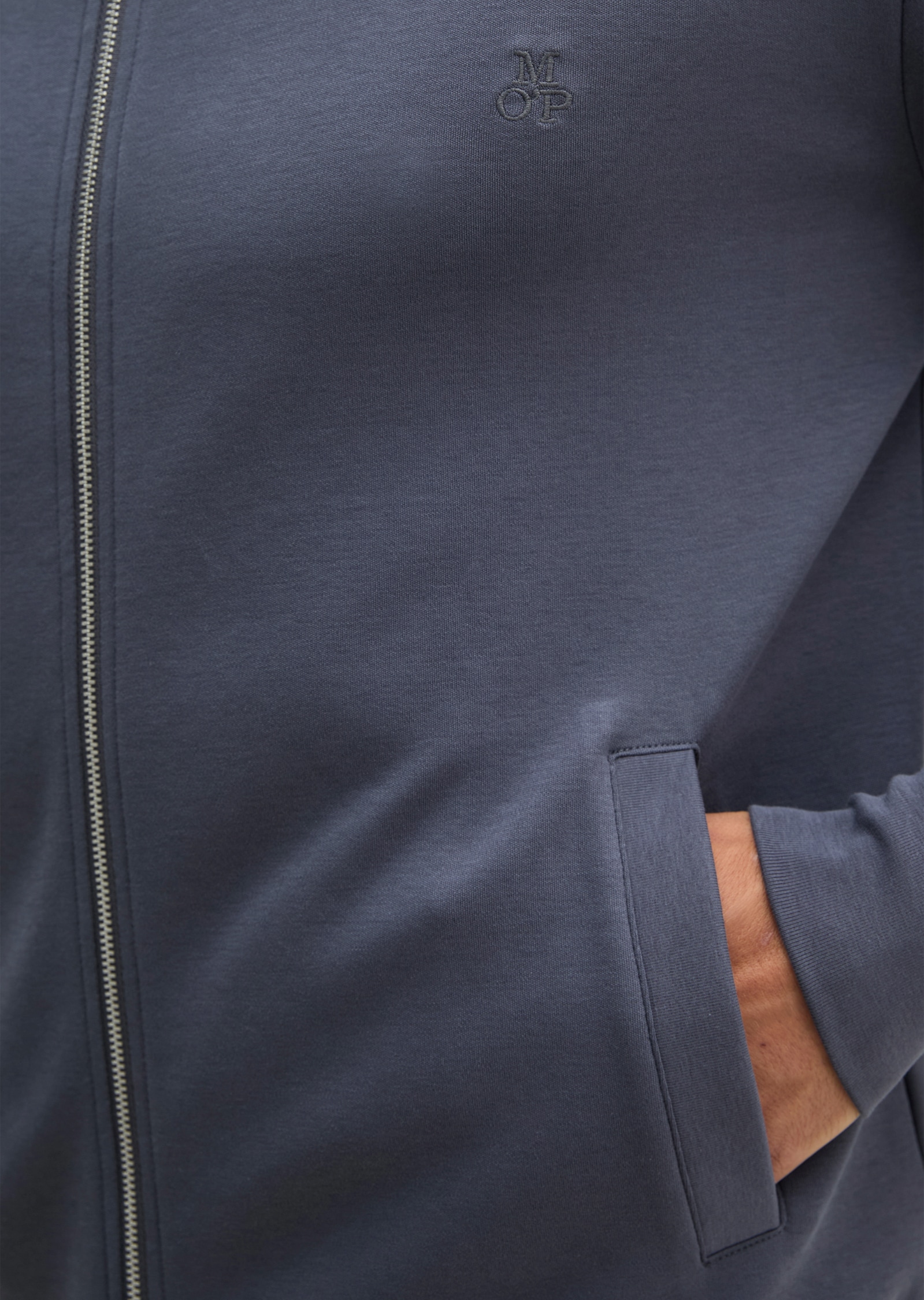 Marc O'Polo Veste sweat mit Stehkragen, für Homewear, aus Interlock, lockere Passform