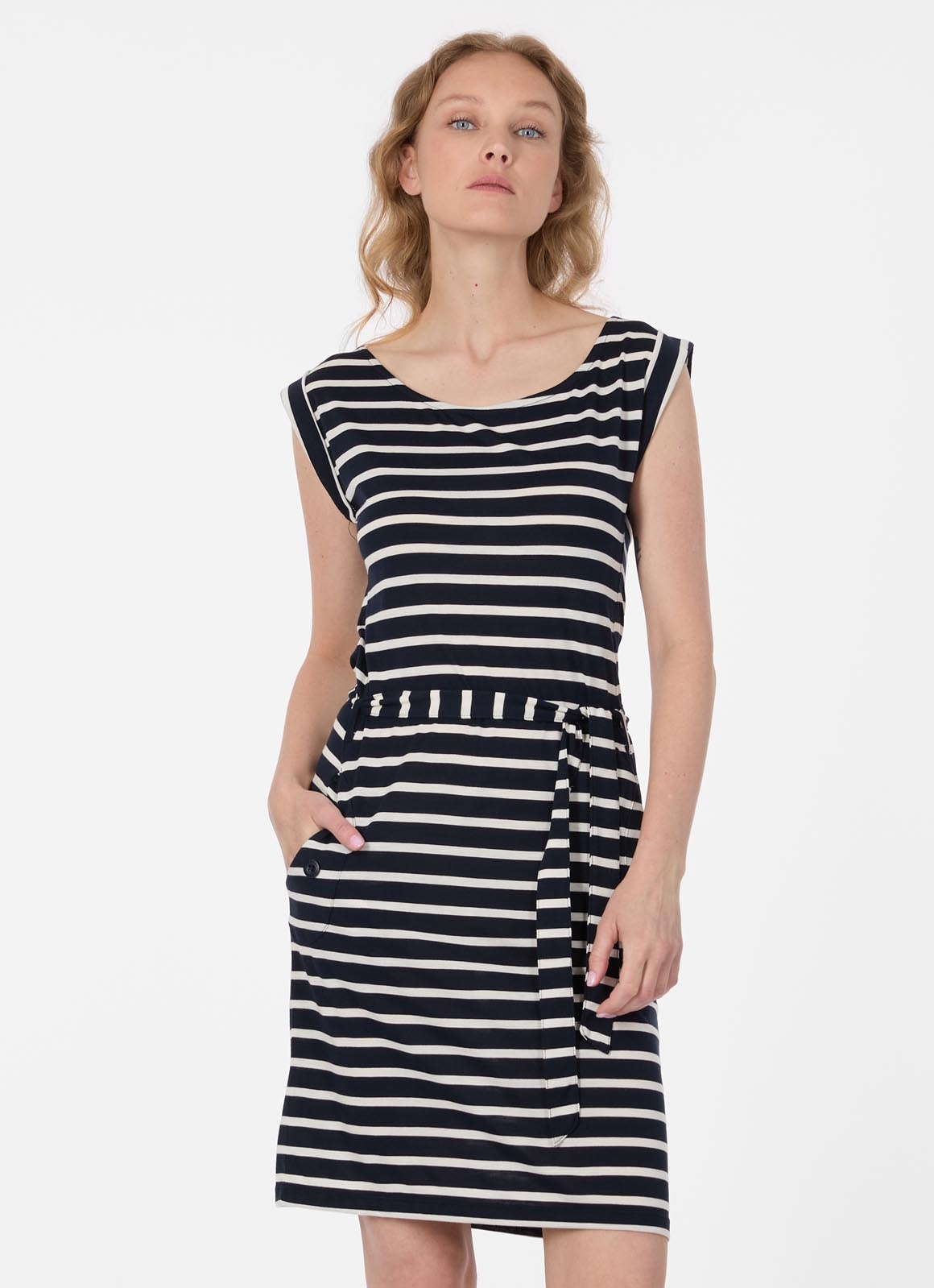 Ragwear Mini-robe »TAGG STRIPES« 2 tlg. Poches pour les mains Mélange viscose fluide à rayures avec lien à nouer