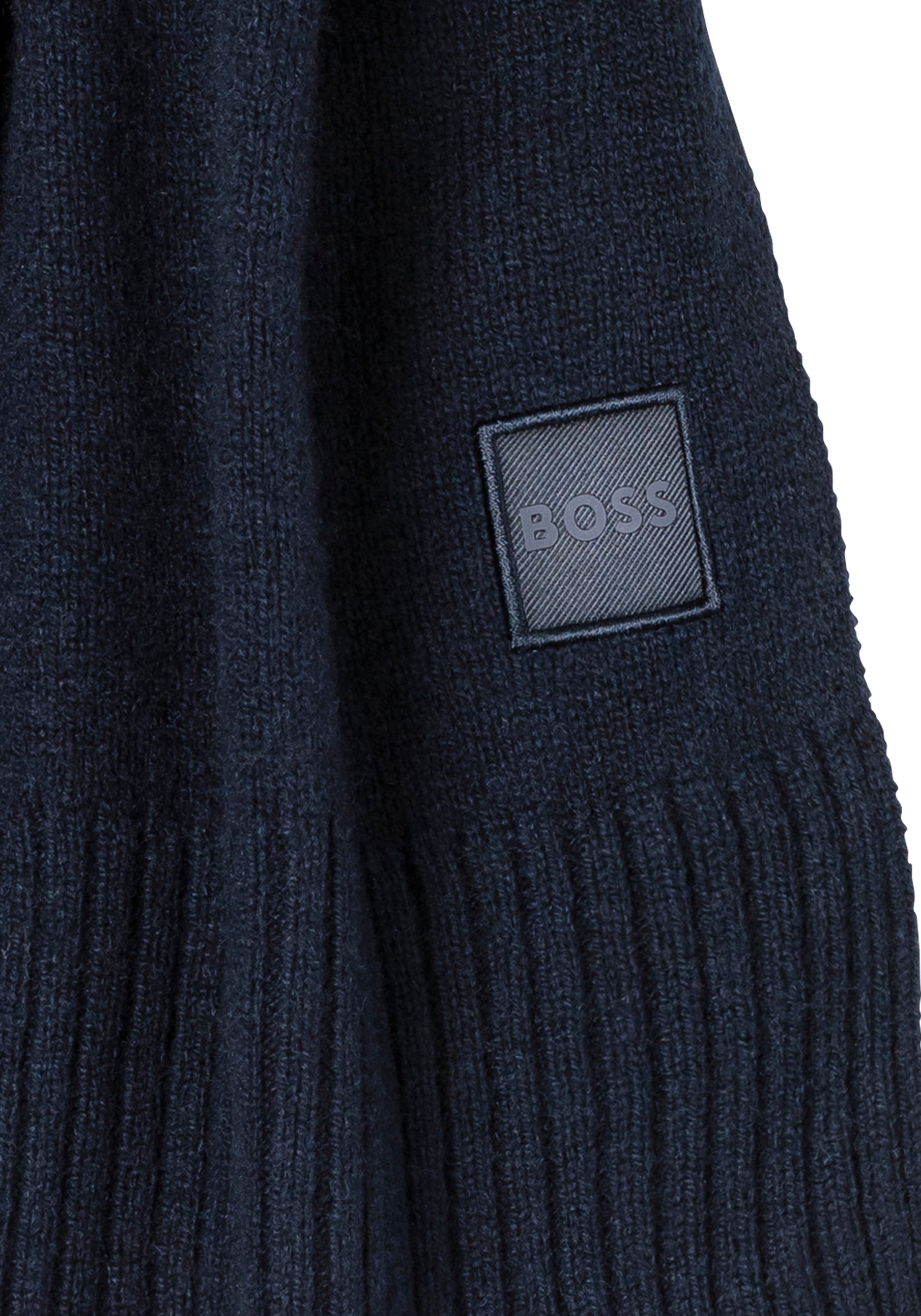 BOSS ORANGE Écharpe tricotée »Akaio_R_Scarf« 50% Wolle Winterschal Wollschal Herbst Premium Mode