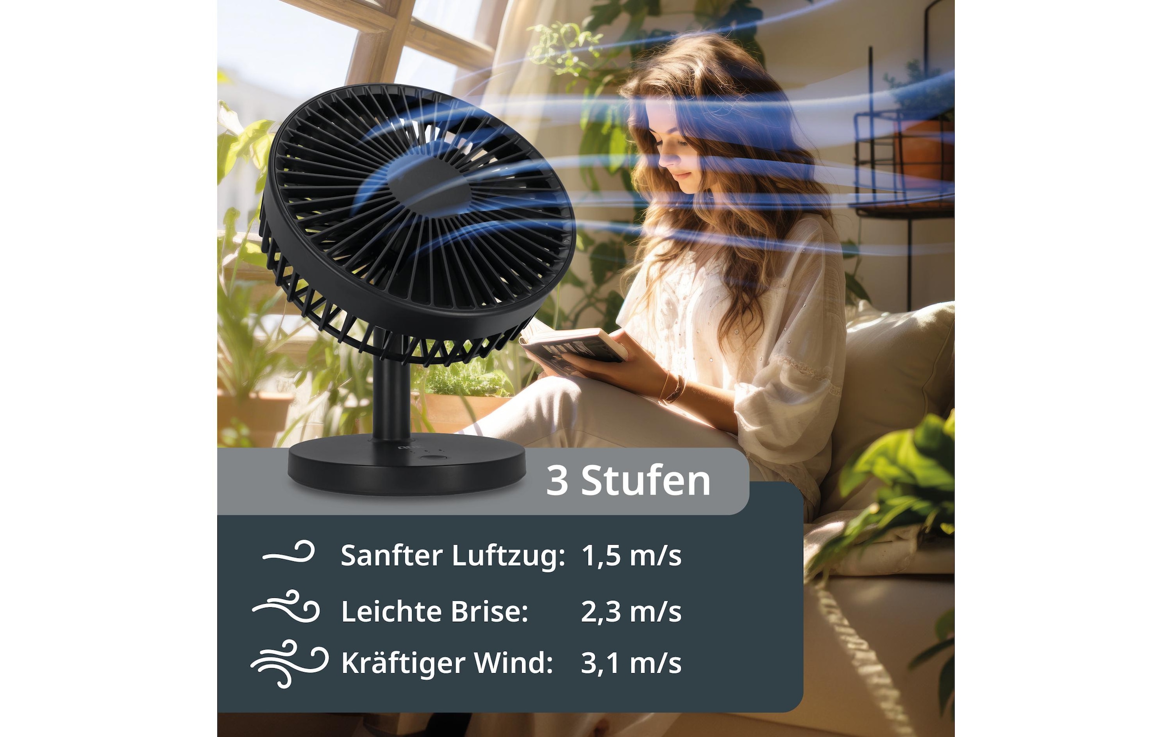 ADE Tischventilator »kabellos«