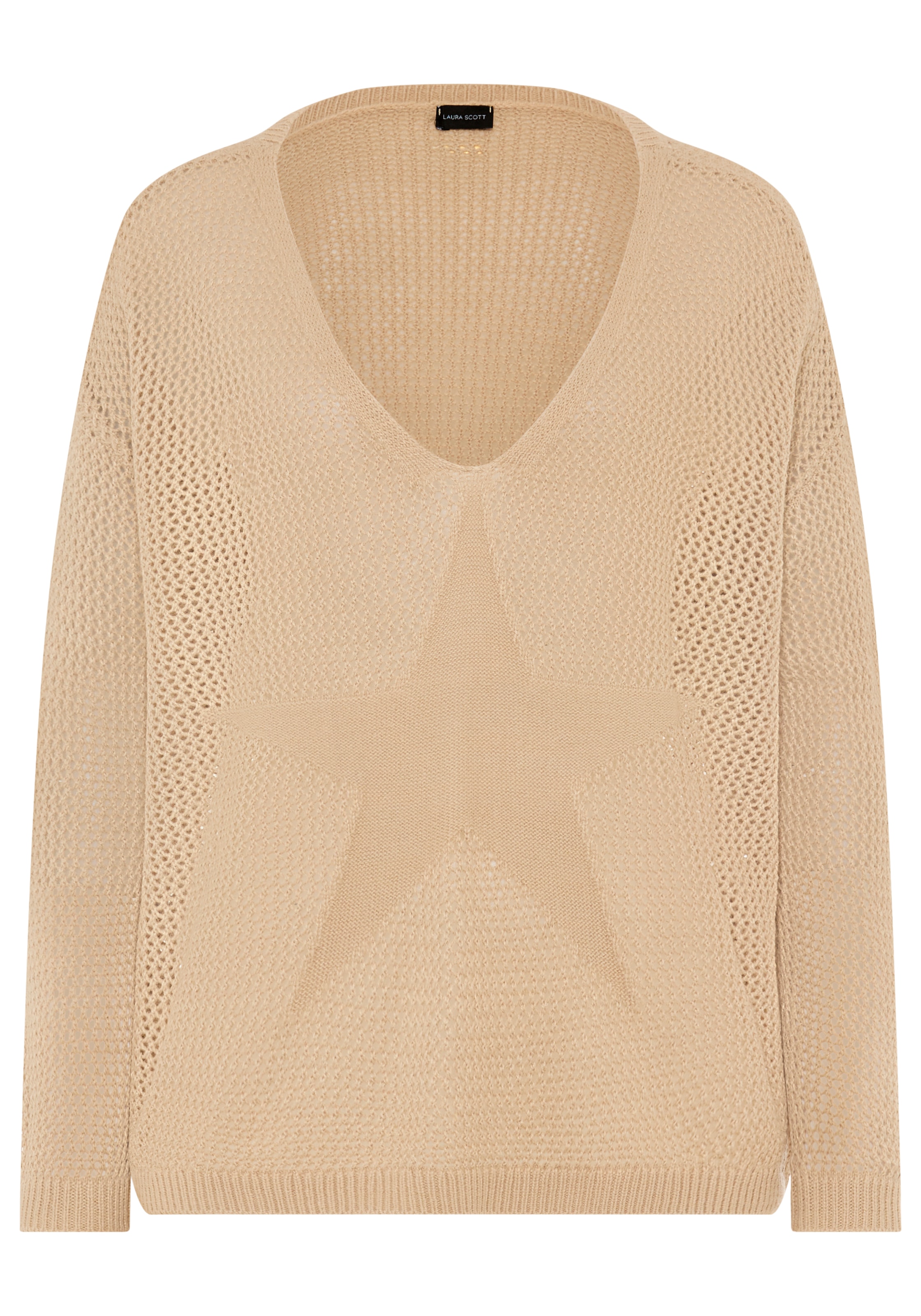 Laura Scott Pull en tricot aus modernem Lochstrick mit Sternmuster