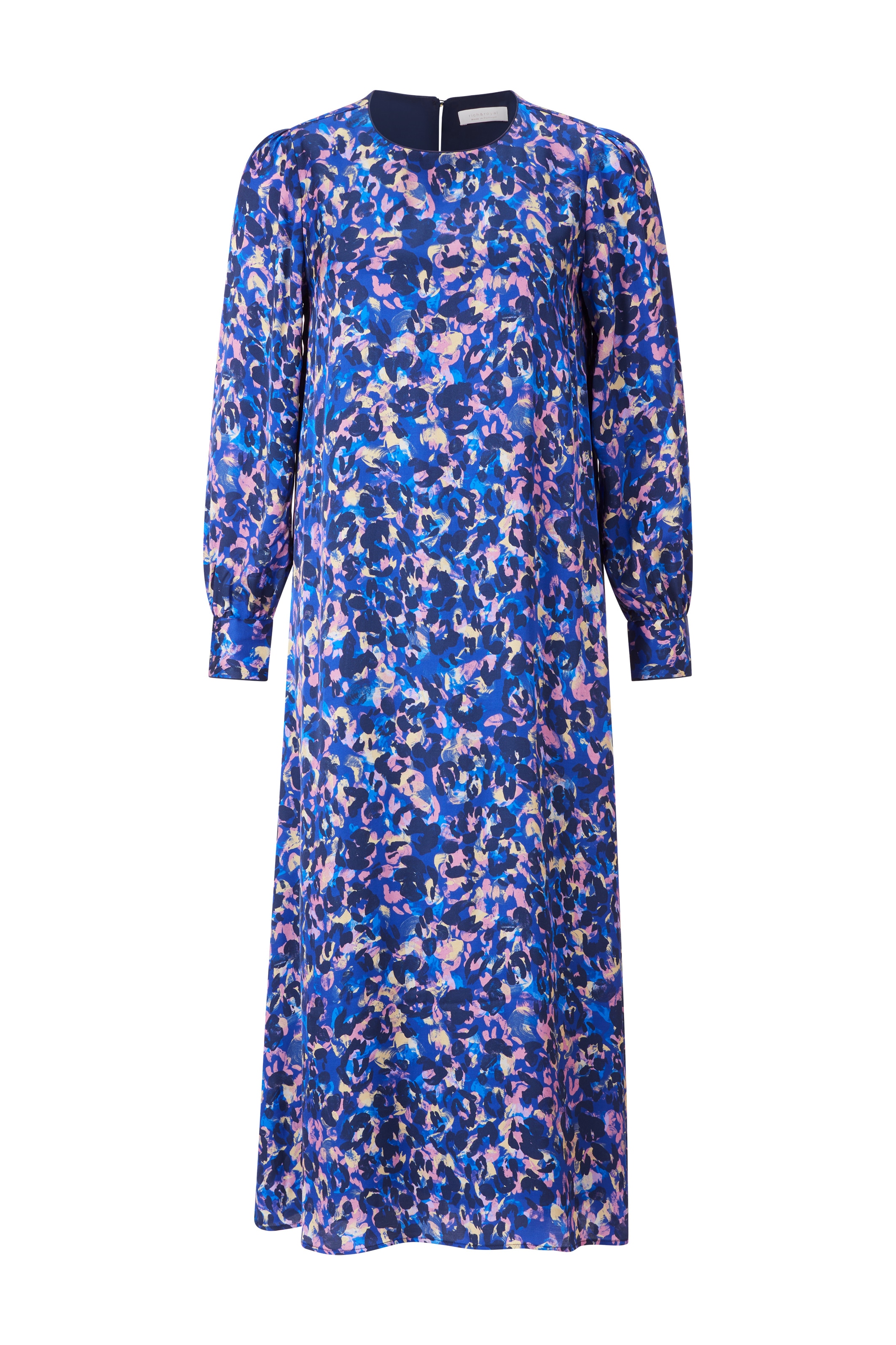 RICHROYAL Robe midi mit künstlerischem Colour-Leo-Print