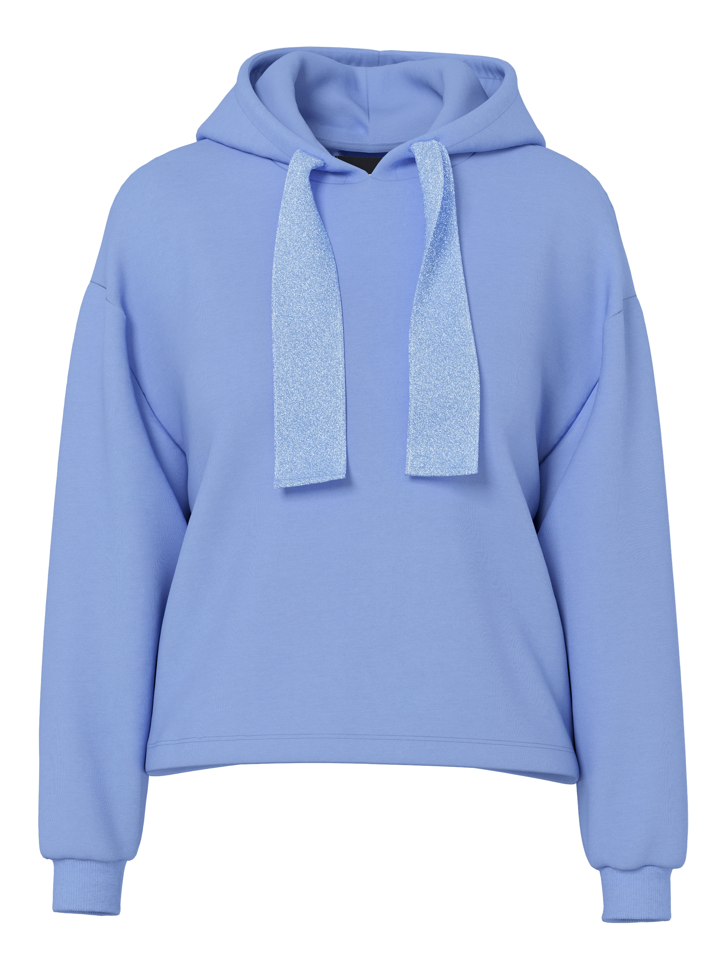 pieces Sweat à capuche »PCCHILLI LS GLITTER HOODIE NOOS BC«, mit Kordelzug in Kontrastfarbe
