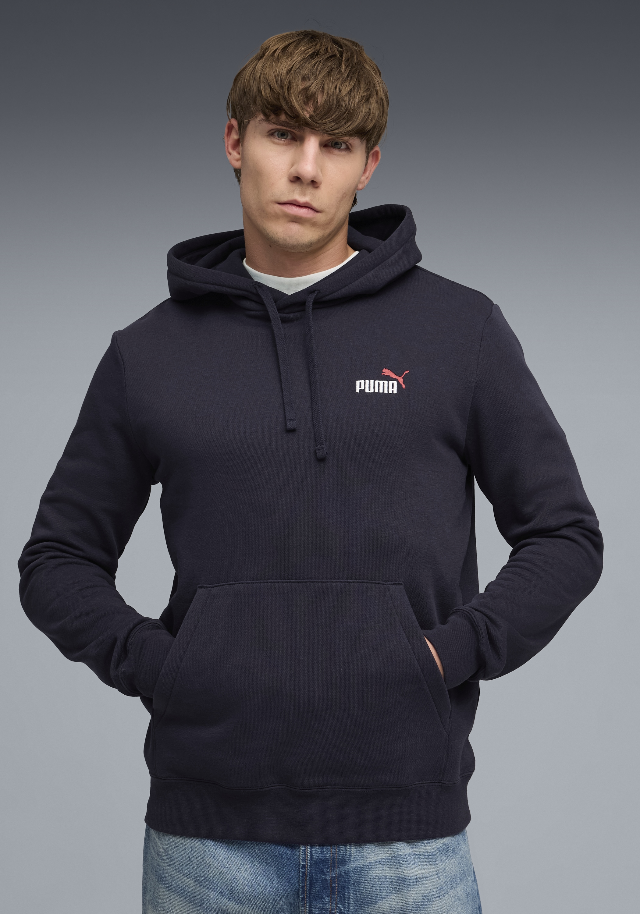 PUMA Sweat à capuche »ESS 2 COLOR SMALL NO. 1 LOGO HOODIE FL«, Regular Fit, mit verstellbarer Kapuze, mit Kängurutasche
