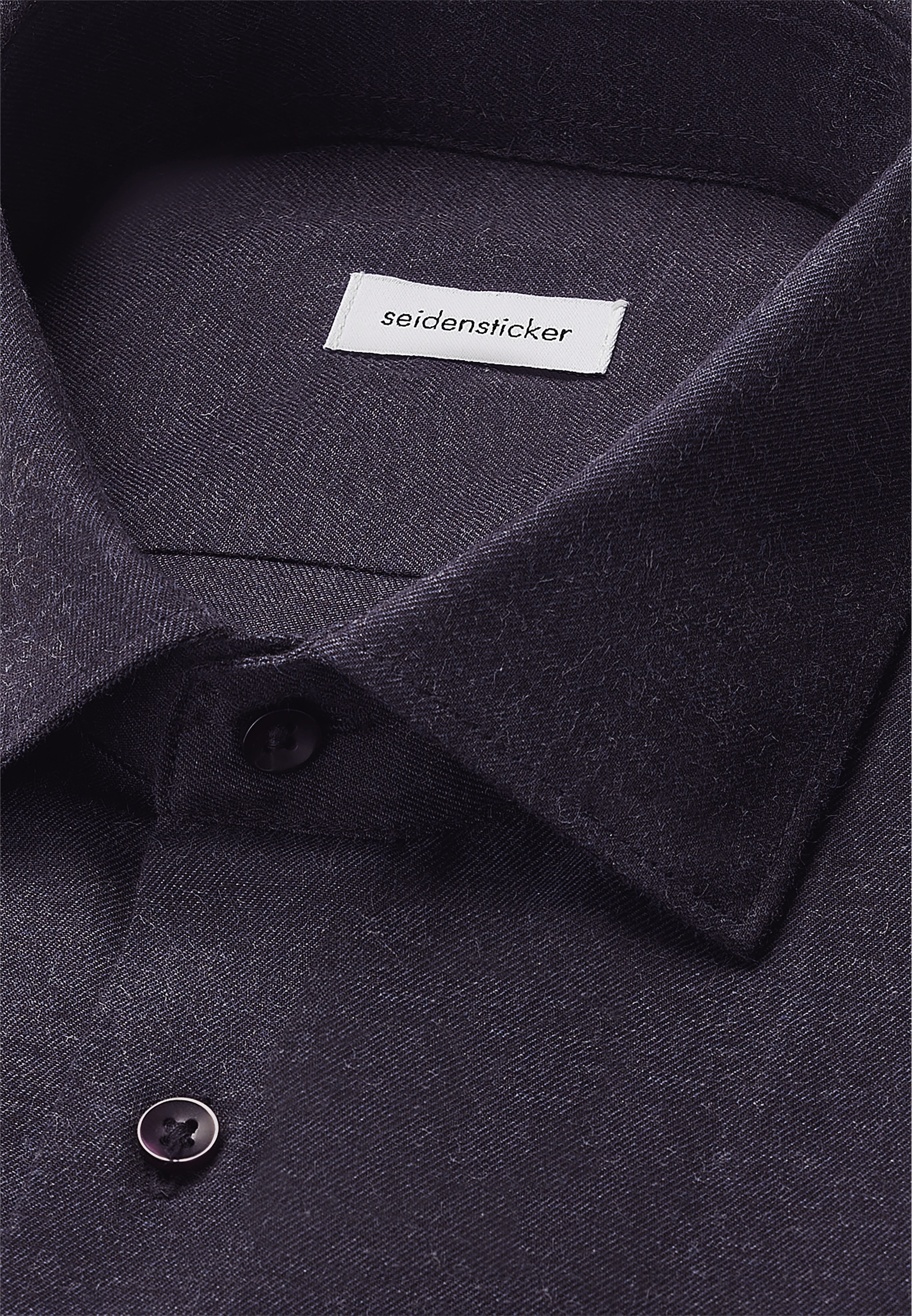 seidensticker Chemise en flanelle »Schwarze Rose« Slim 1/1 Kentkragen Uni