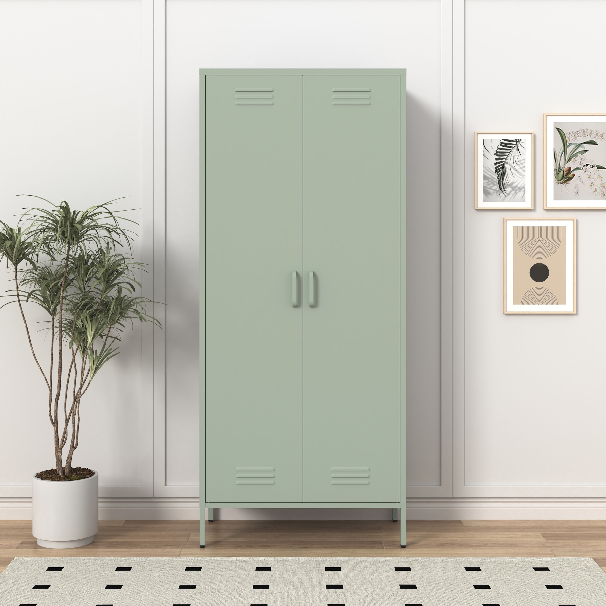GOODproduct Armoire à portes battantes »Kleiderschrank Schrank Metallschrank Mehrzweckschrank Siena Spind« En 4 couleurs en métal,  réglable en hauteur, verrouillable