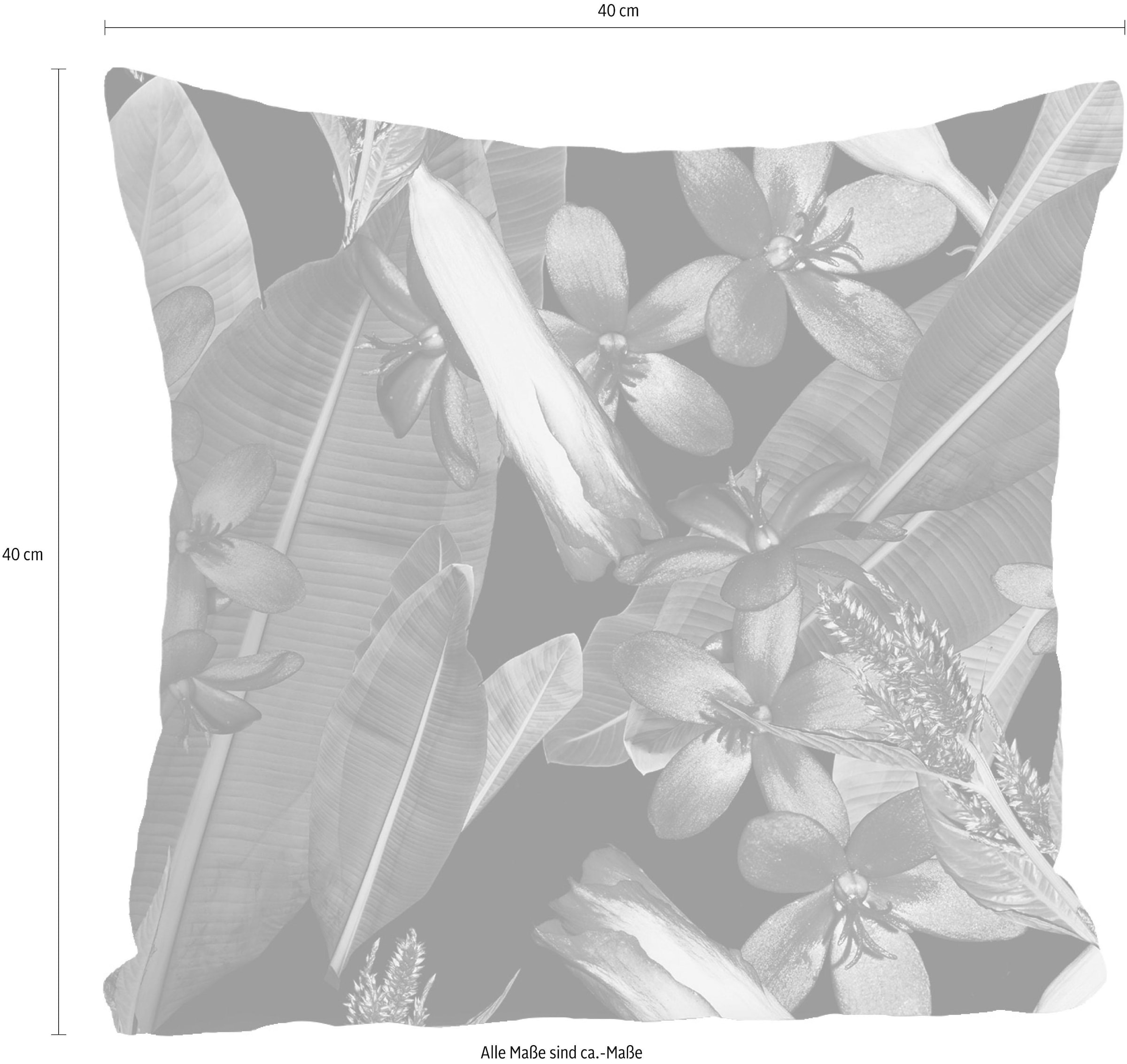 queence Coussin décoratif »»Blüten & Blätter«« Kissenhülle ohne Füllung, 1 Stück