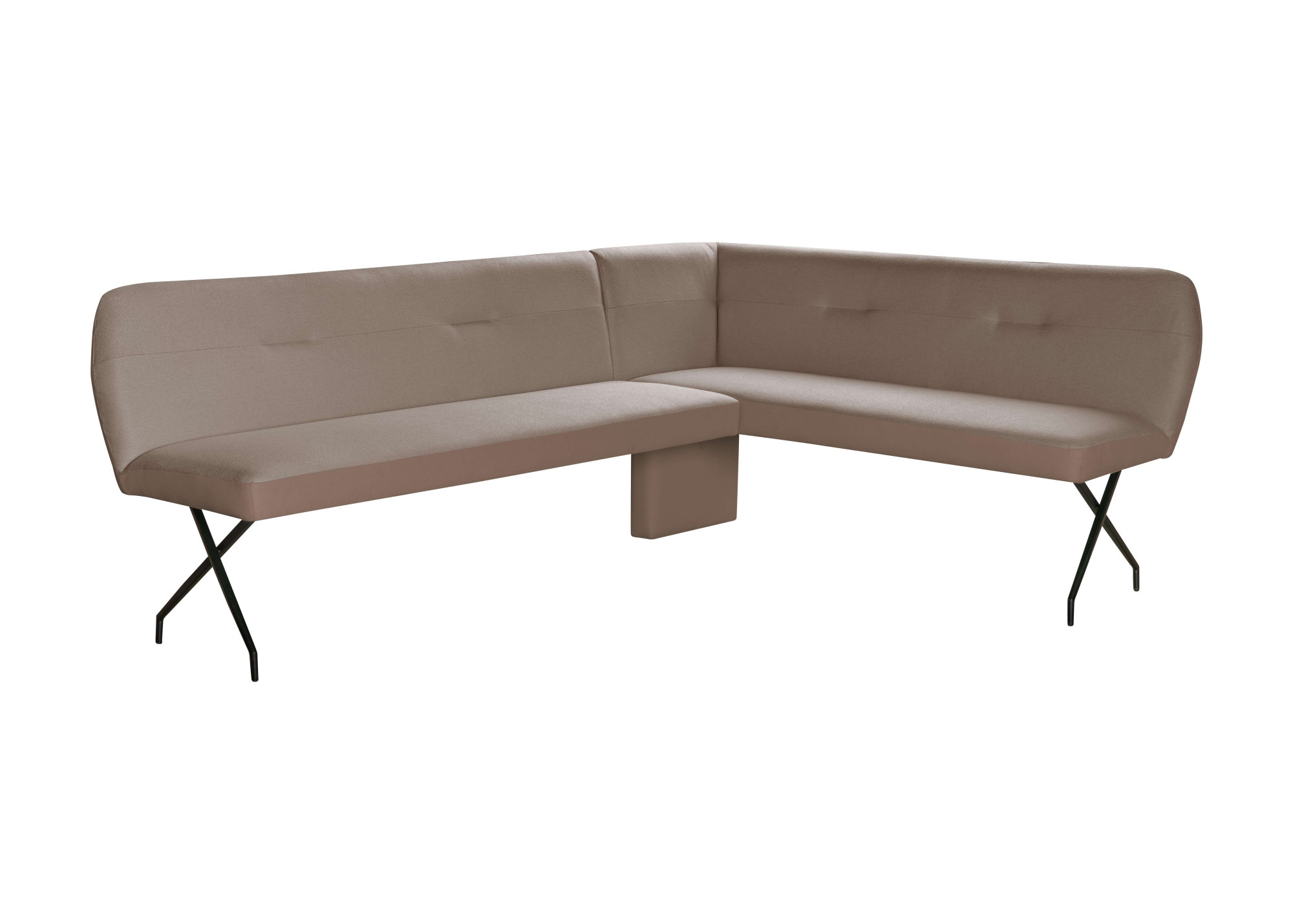 GOODproduct Ensemble de bancs d'angle »Bruna Essecke, Sitzgruppe, Eckbankgruppe, Küchenbankgruppe« Ensemble, 4tlg, 4 pièces tlg. Stuhl: 360° drehbar (Rückst.), 2-Stoff-Design. Wellenfederung Eckbank