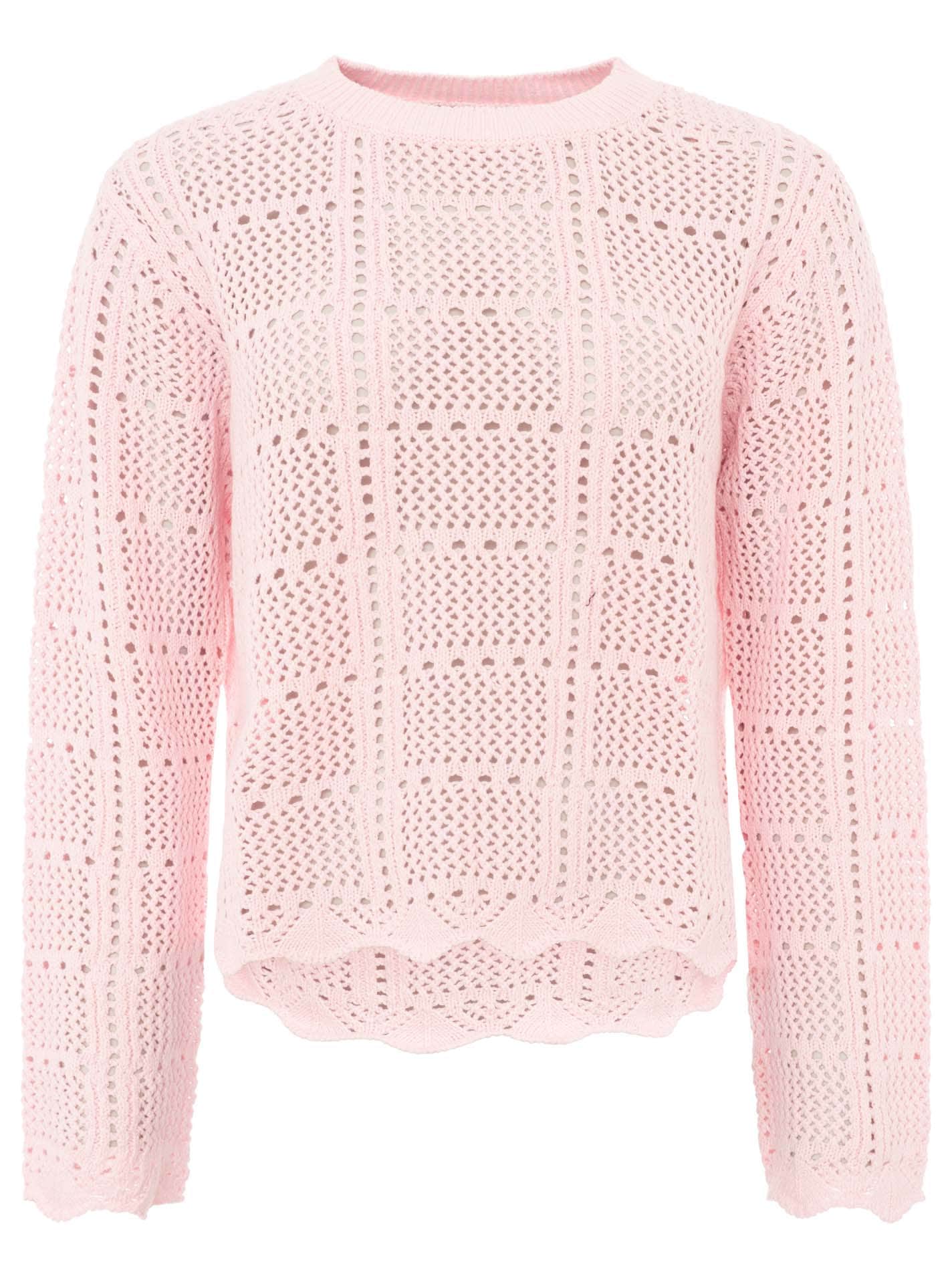Zwillingsherz Pull en tricot »"Lochstrick"« mit Lockstrickmotiv