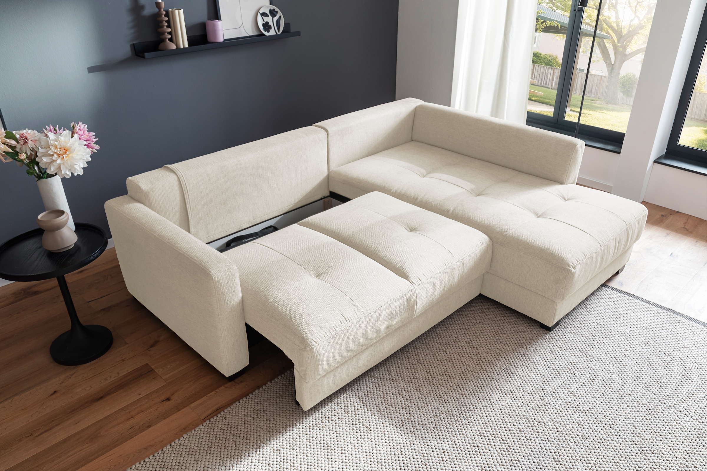 Mr. Couch Canapé d'angle »Pierre, L-Form mit BoxSpring« Mit Boxpring-Taschenfederkern