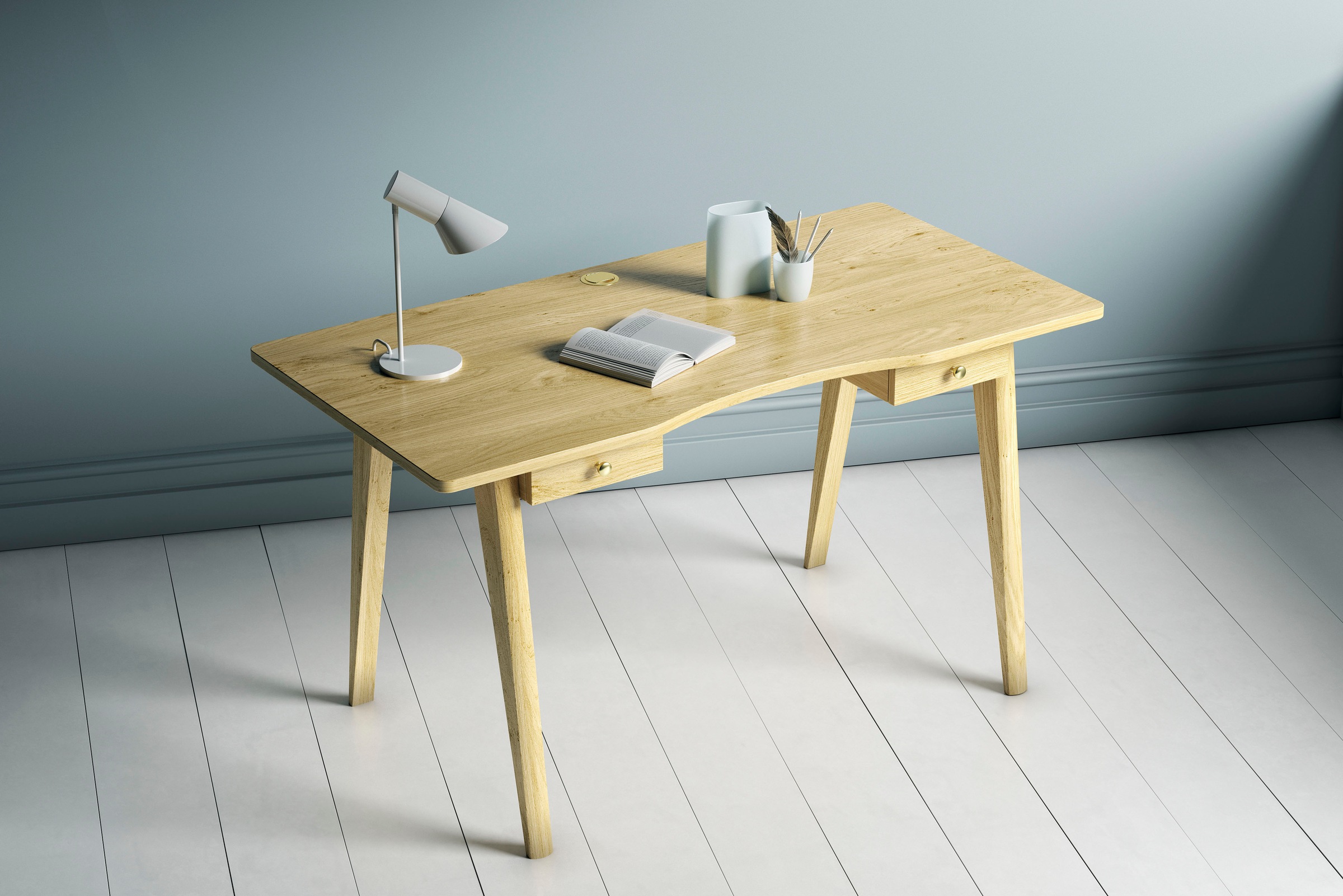 Woodman Bureau »Nice« ,  design scandinave, pieds de table en chêne massif, FSC®