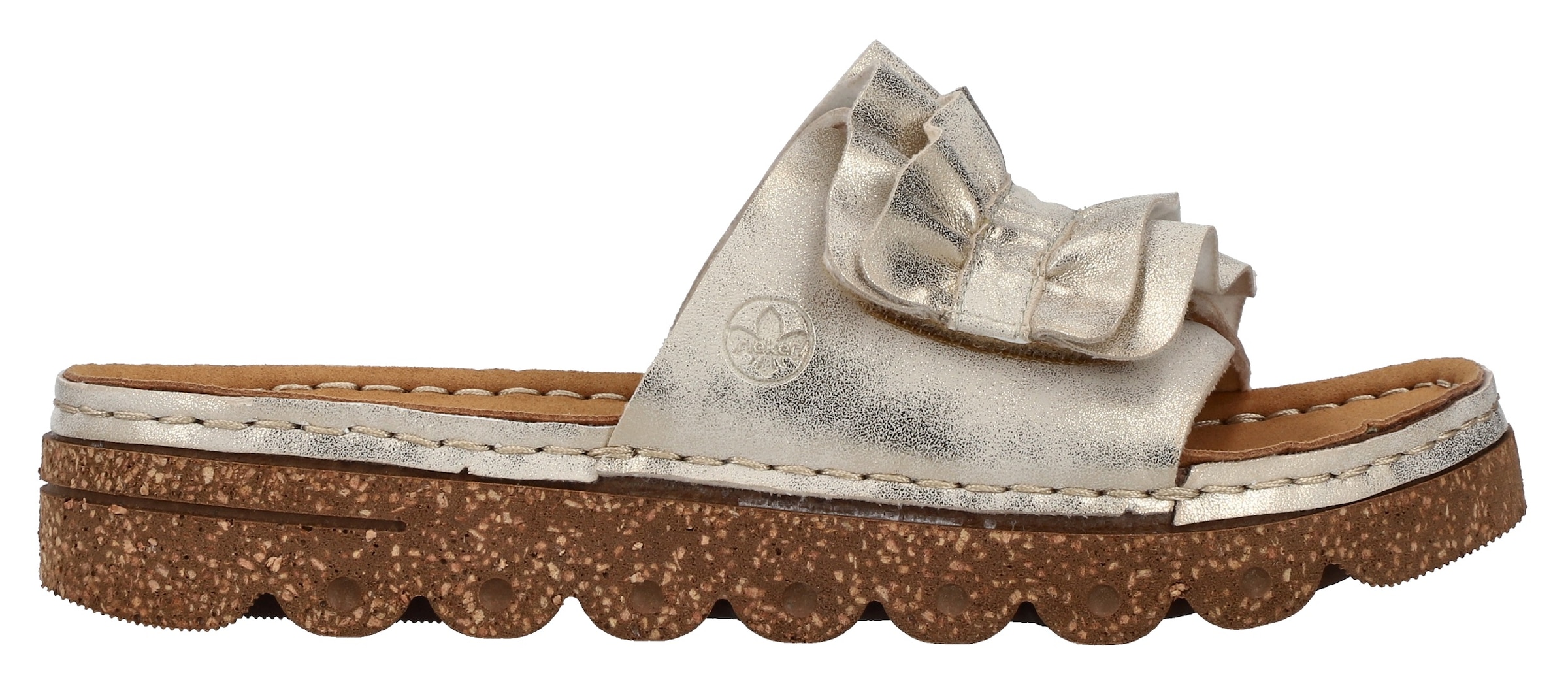 Rieker Pantolette  Sommerschuh, Strandschuh, Hausschuh mit modischer Plateausohle
