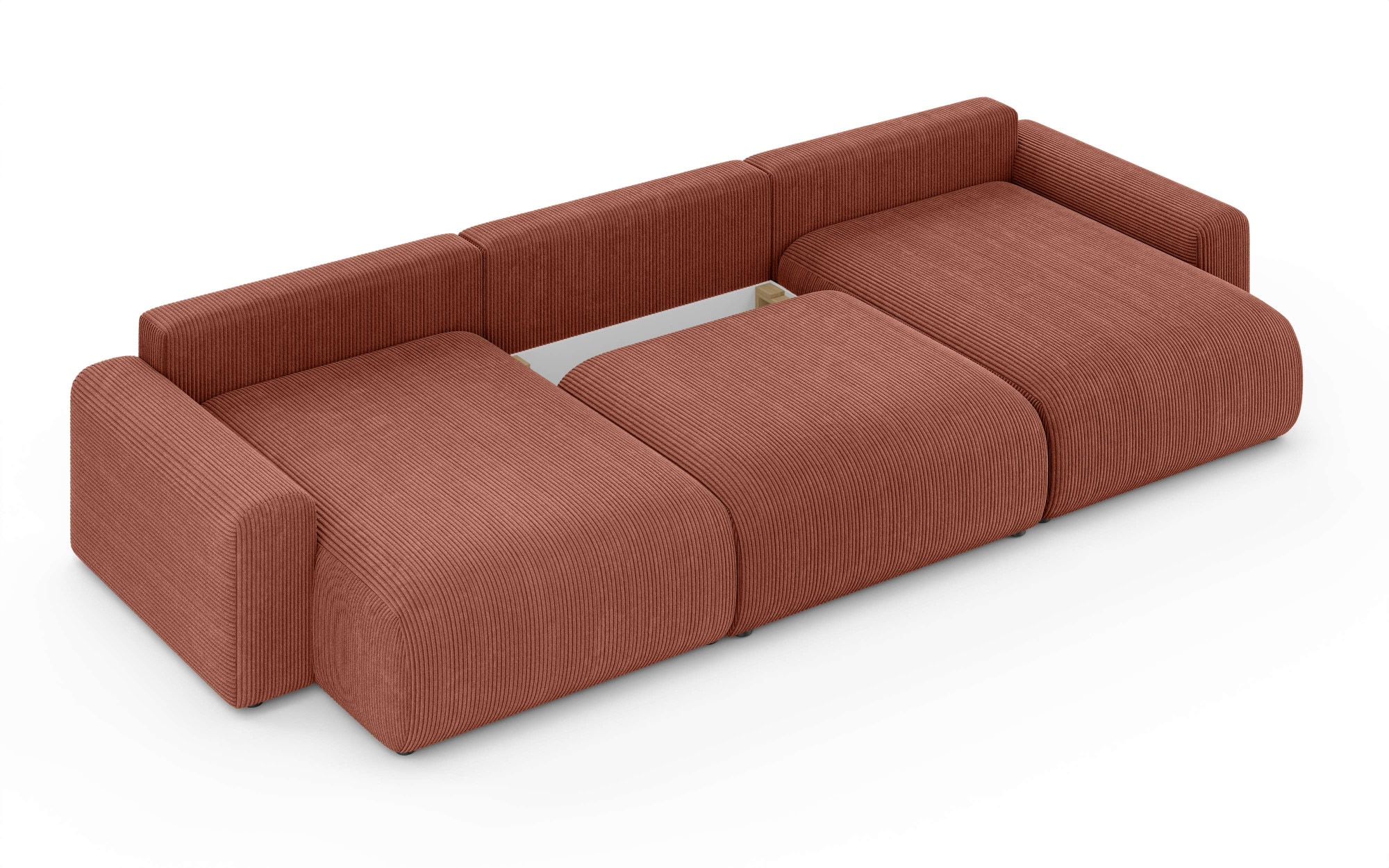 Home affaire Paysage de salon »LAKESIDE mit Bettfunktion und Bettkasten, Masse B/T/H: 332,5/142/84 cm« U‑Form mit vielen Kissen und Wellenunterfederung