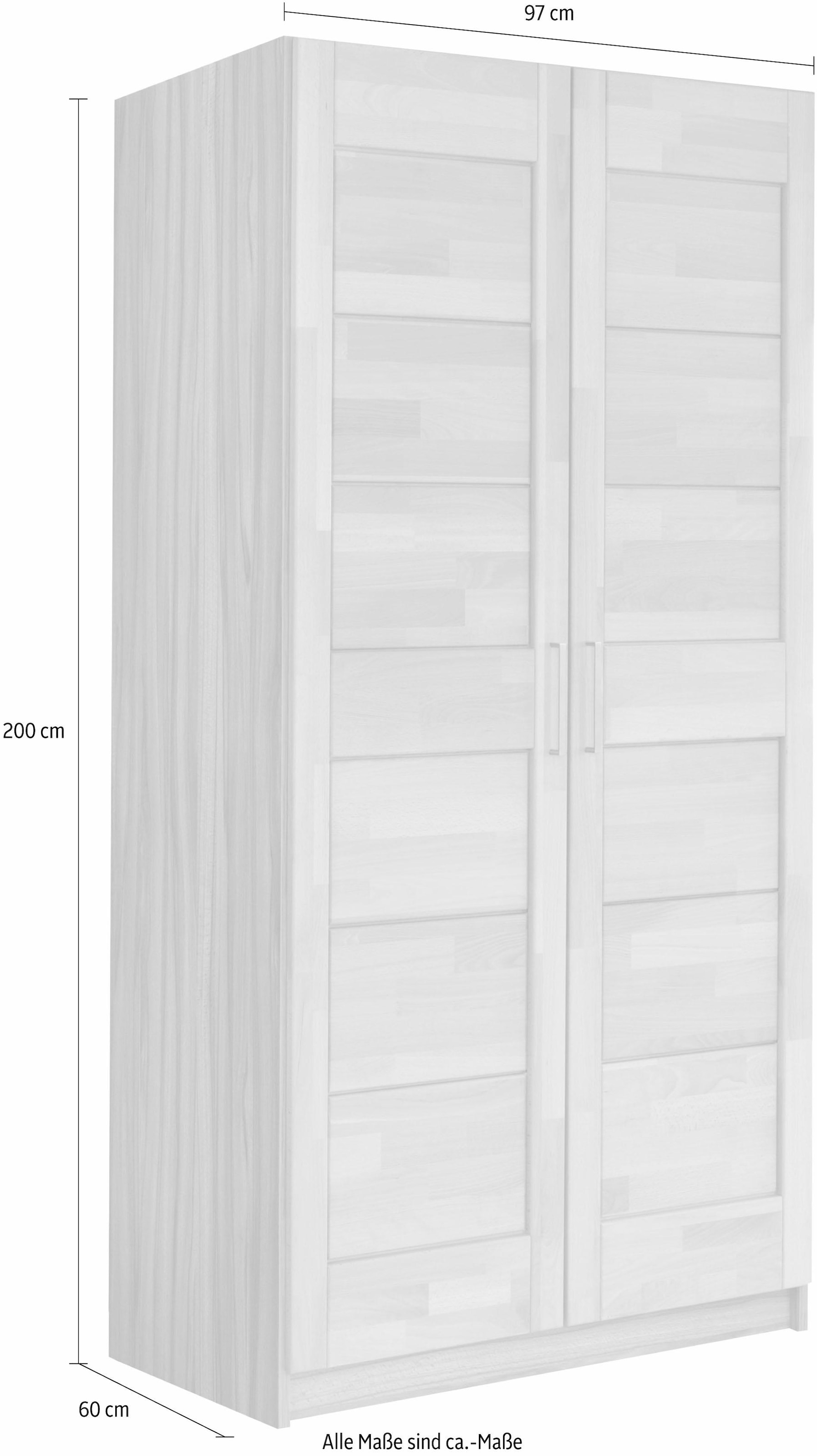 Home affaire Drehtürenschrank »Triest« teilmassiv, FSC®-zertifizierte Buche