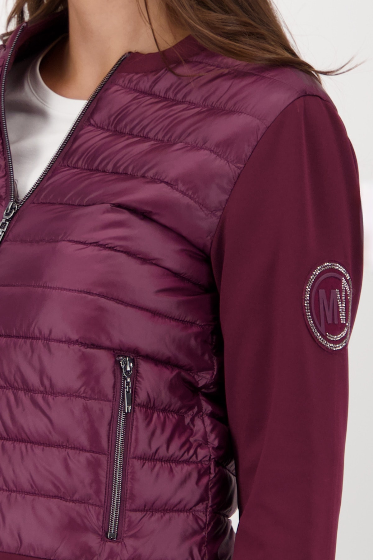 Monari Veste matelassée »Jacke Stepp + Neopren« ohne Kapuze Regular fit mit Rundhalsausschnitt