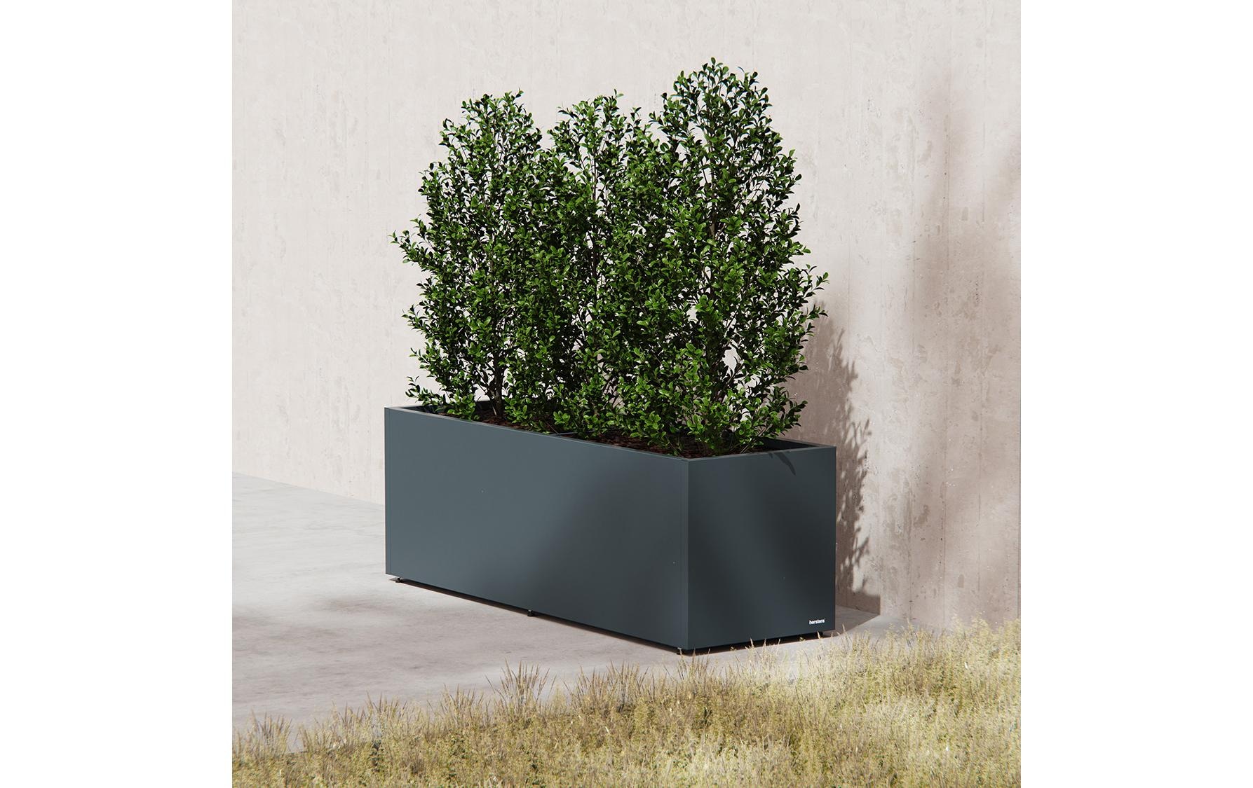 Herstera Garden Pflanzkübel aus Stahl, 150x50x50 cm, anthrazit