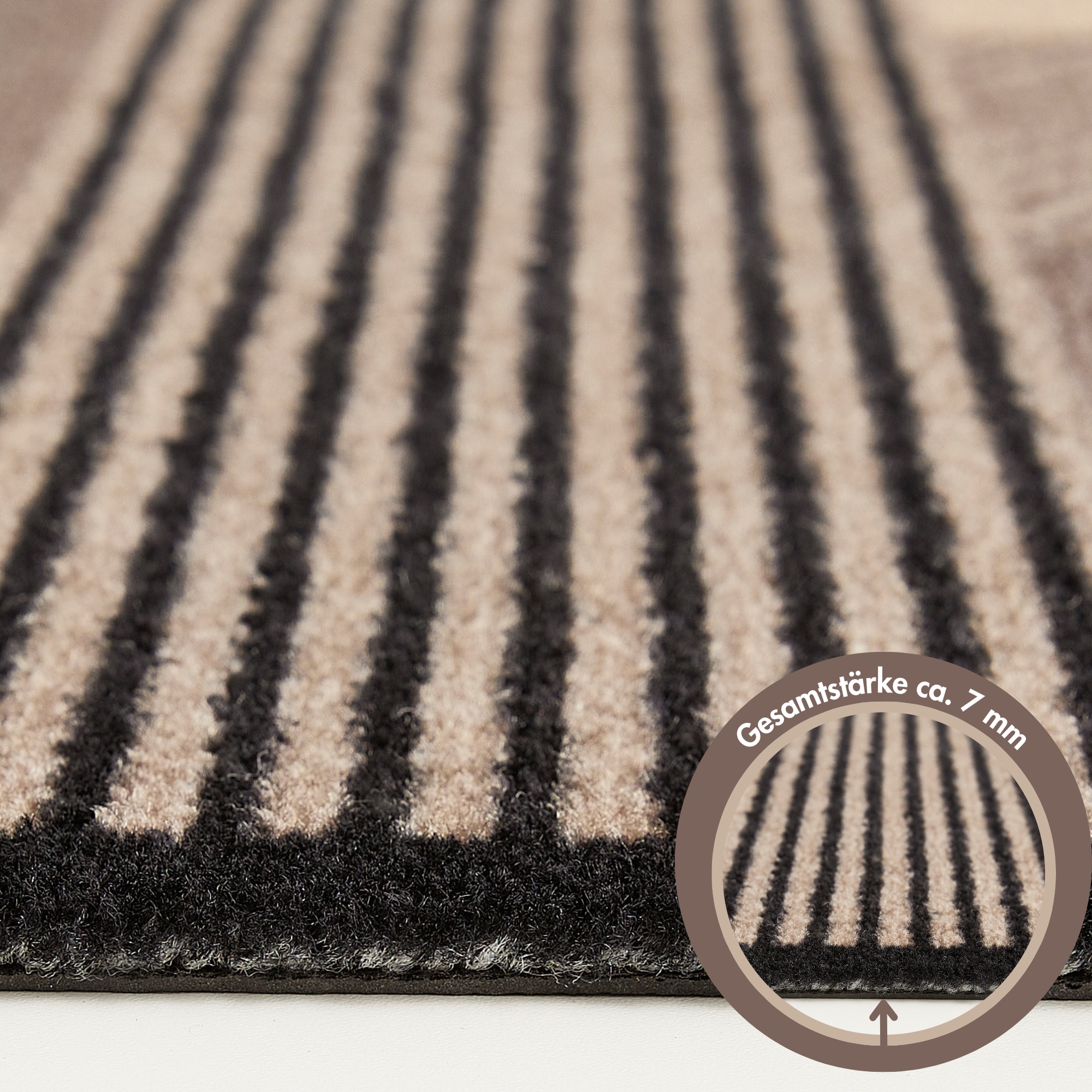 Barbara Becker Tapis de sol »Sense, Made in Belgium« Rectangulaire 7 mm Höhe Schmutzfangmatte, modernes Design, waschbar, auch als Läufer