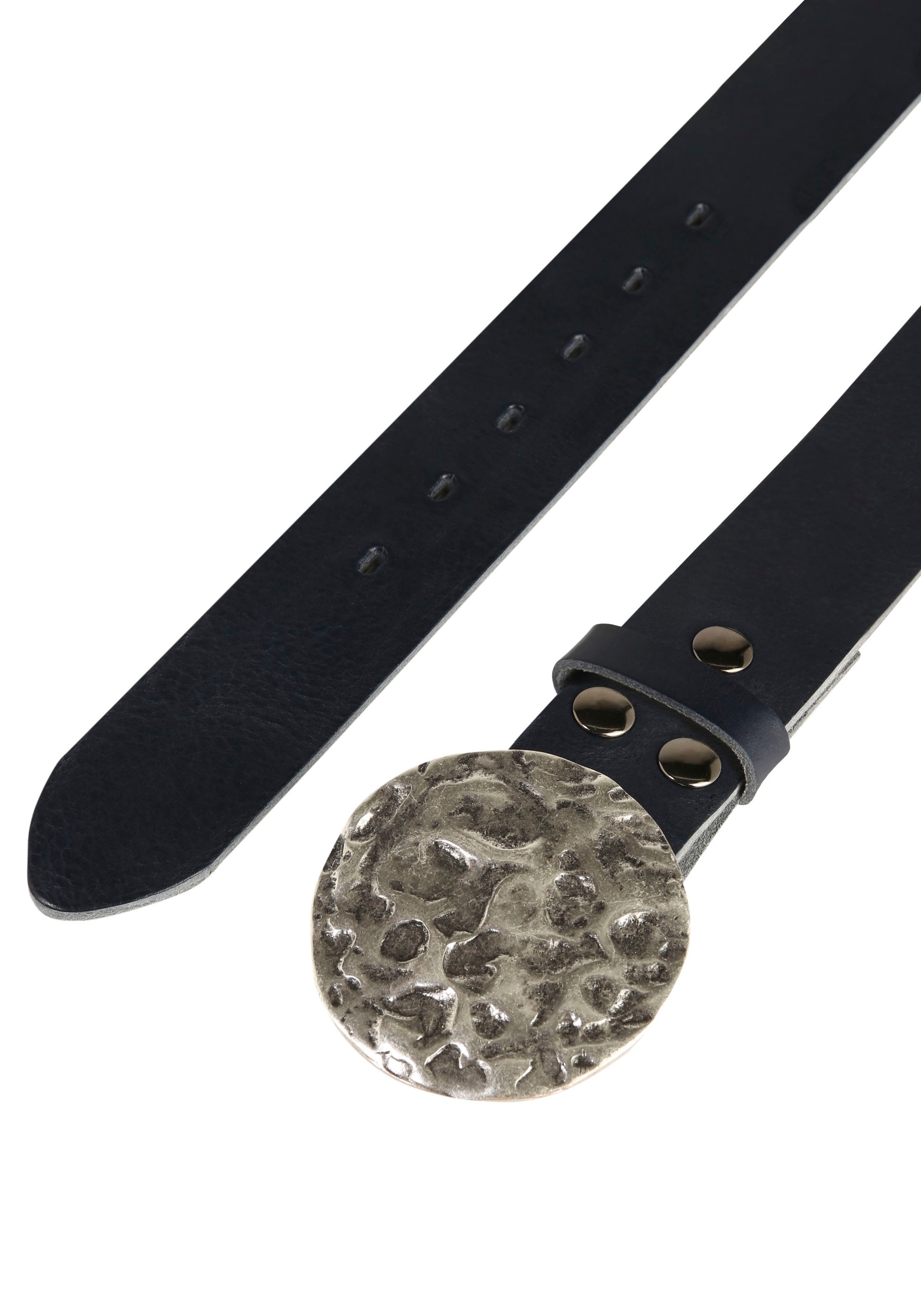 Rettungsring Gürtel Ledergürtel mit austauschbarer Schliesse »Vollmond Silber«