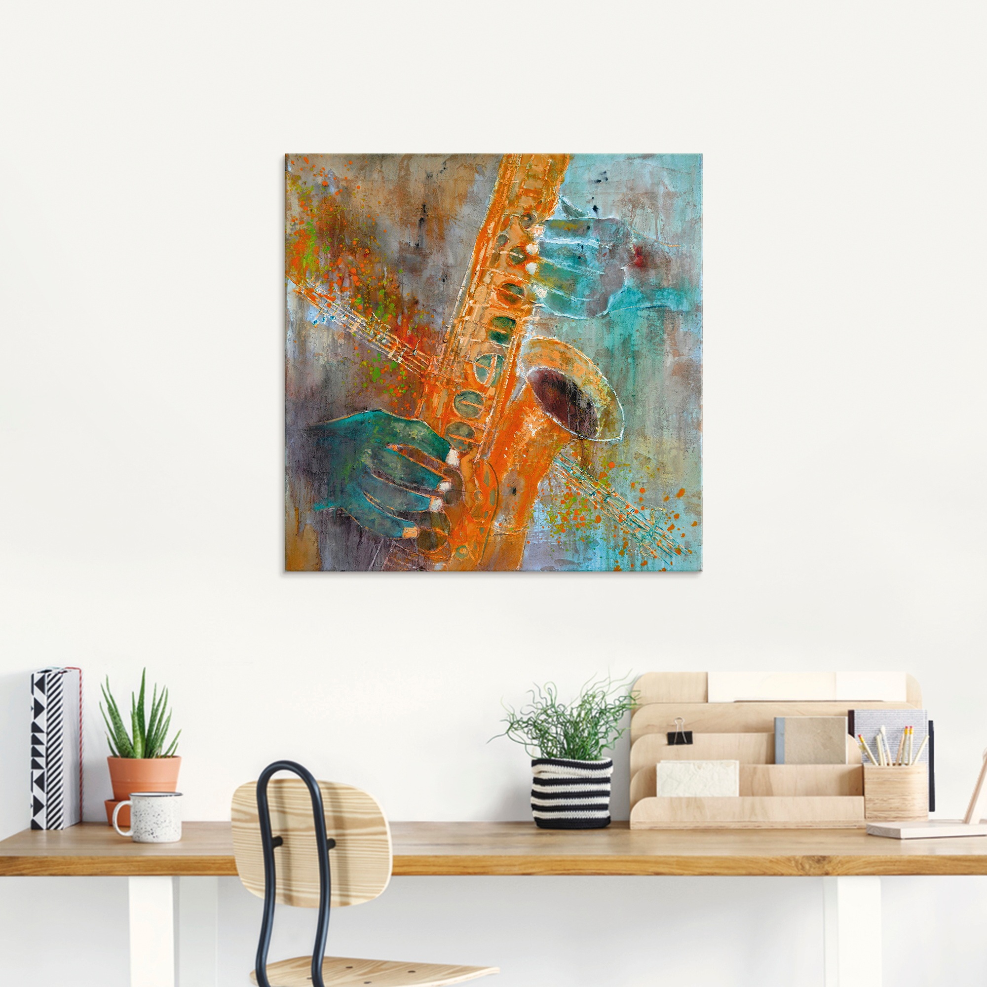 Artland Tableau en verre »Ein Saxofon« Instruments 1 cuis tlg. disponible en différentes tailles