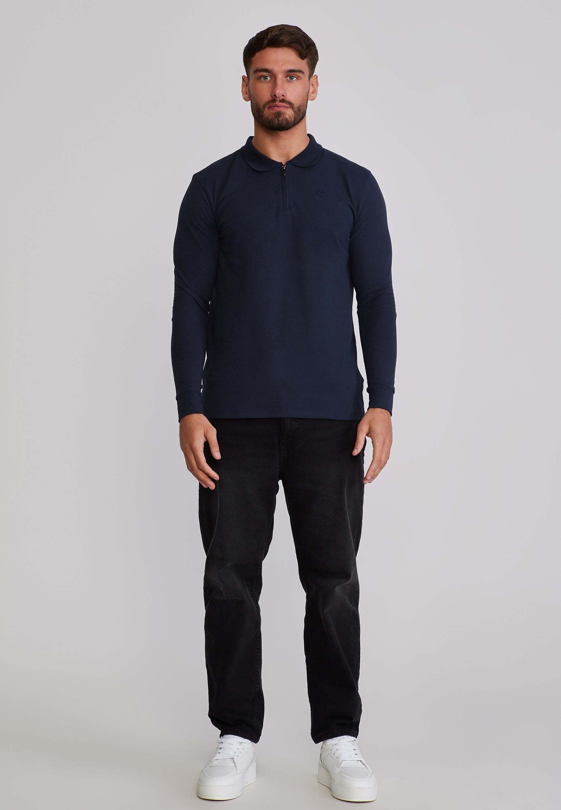 Siksilk Polo à manches longues »Siksilk Langarmpolo Zip Polo«