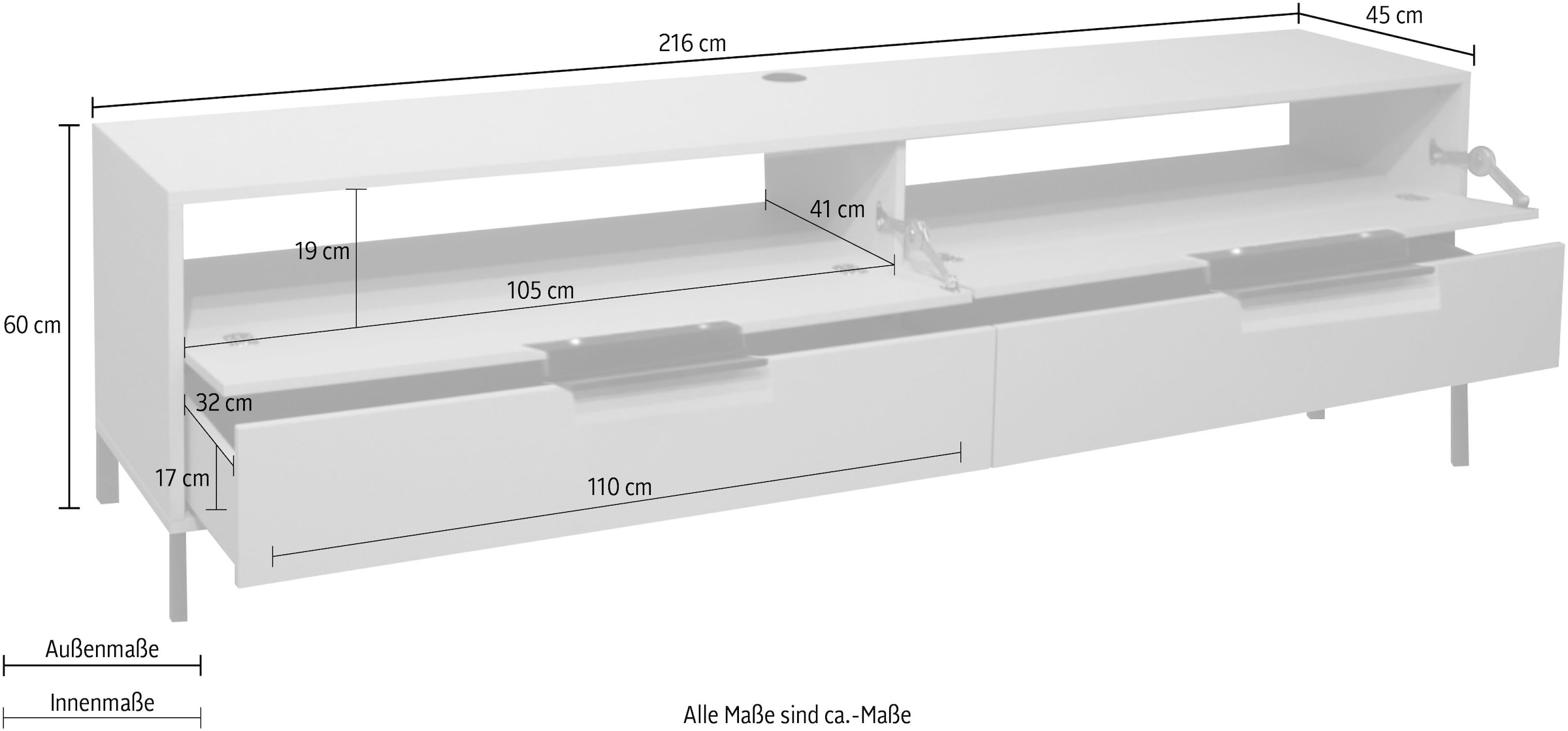 Mäusbacher Table basse »Bonnie TOPSELLER!« OTTOs Choice,  Lowboard mit Quadratgestell